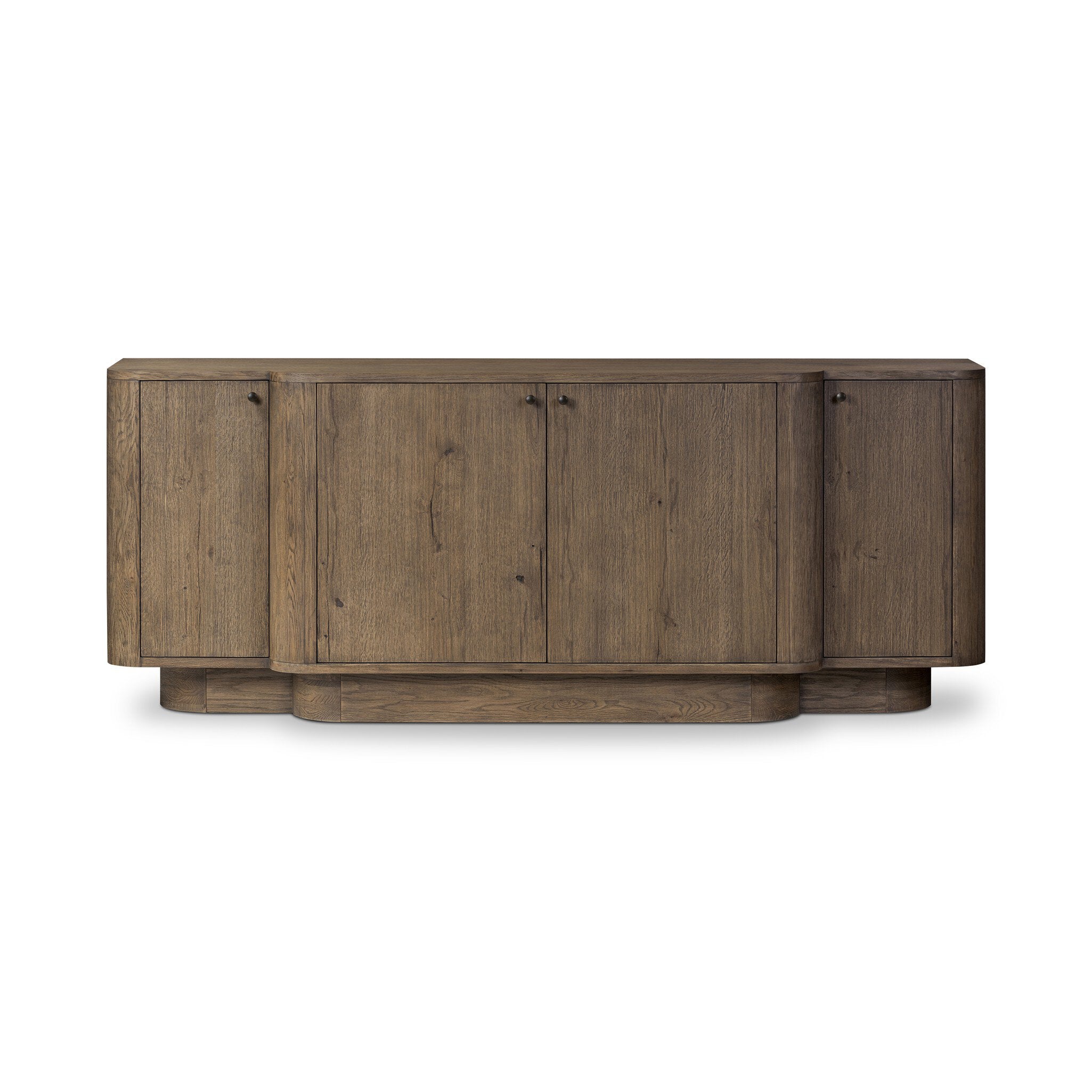 Four Hands Leya Sideboard — Weathered Oak Veneer-Black Iron-Weathered Oak