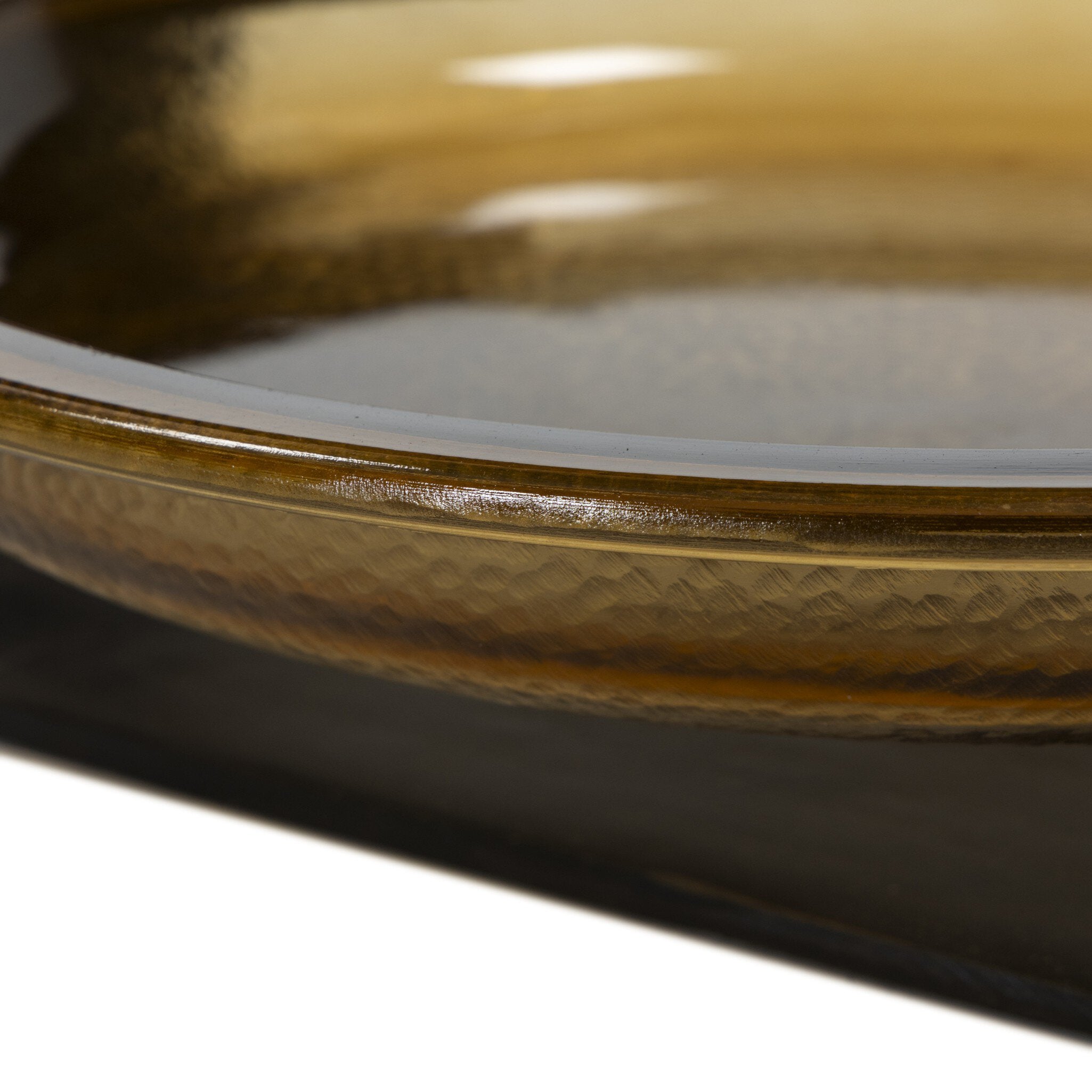 Four Hands Runa Bowl — Amber Cast Glass-Distressed Bronze