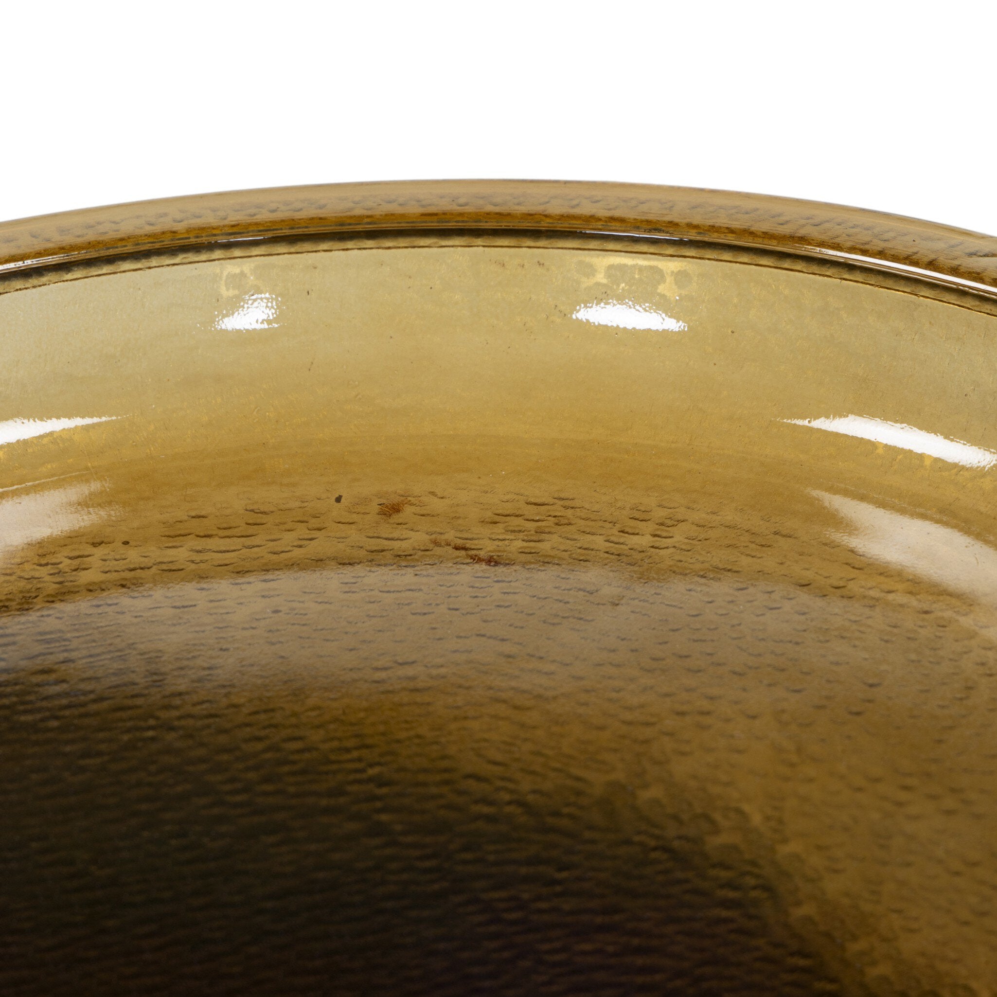 Four Hands Runa Bowl — Amber Cast Glass-Distressed Bronze
