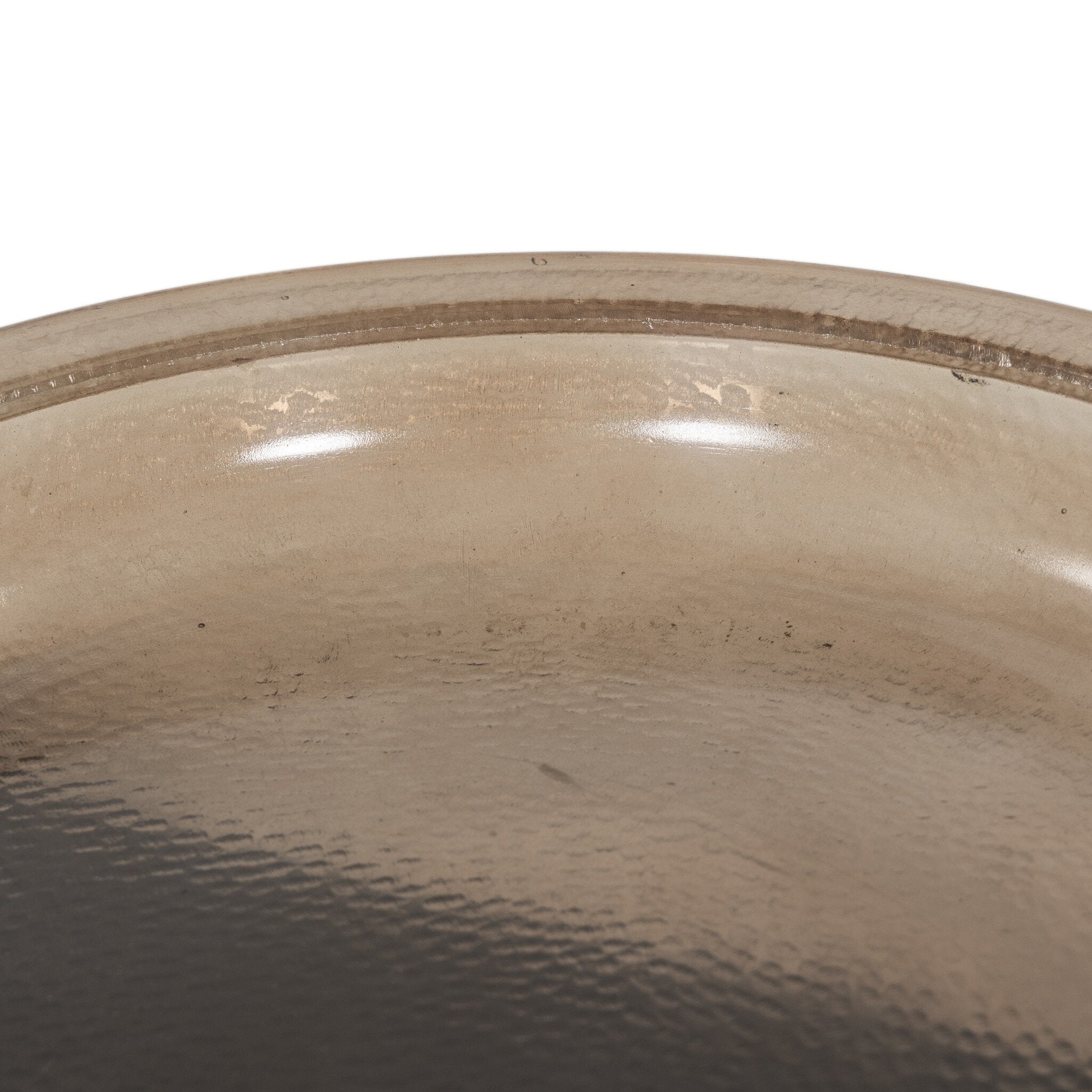 Four Hands Runa Bowl — Smoked Brown Cast Glass-Distressed Bronze