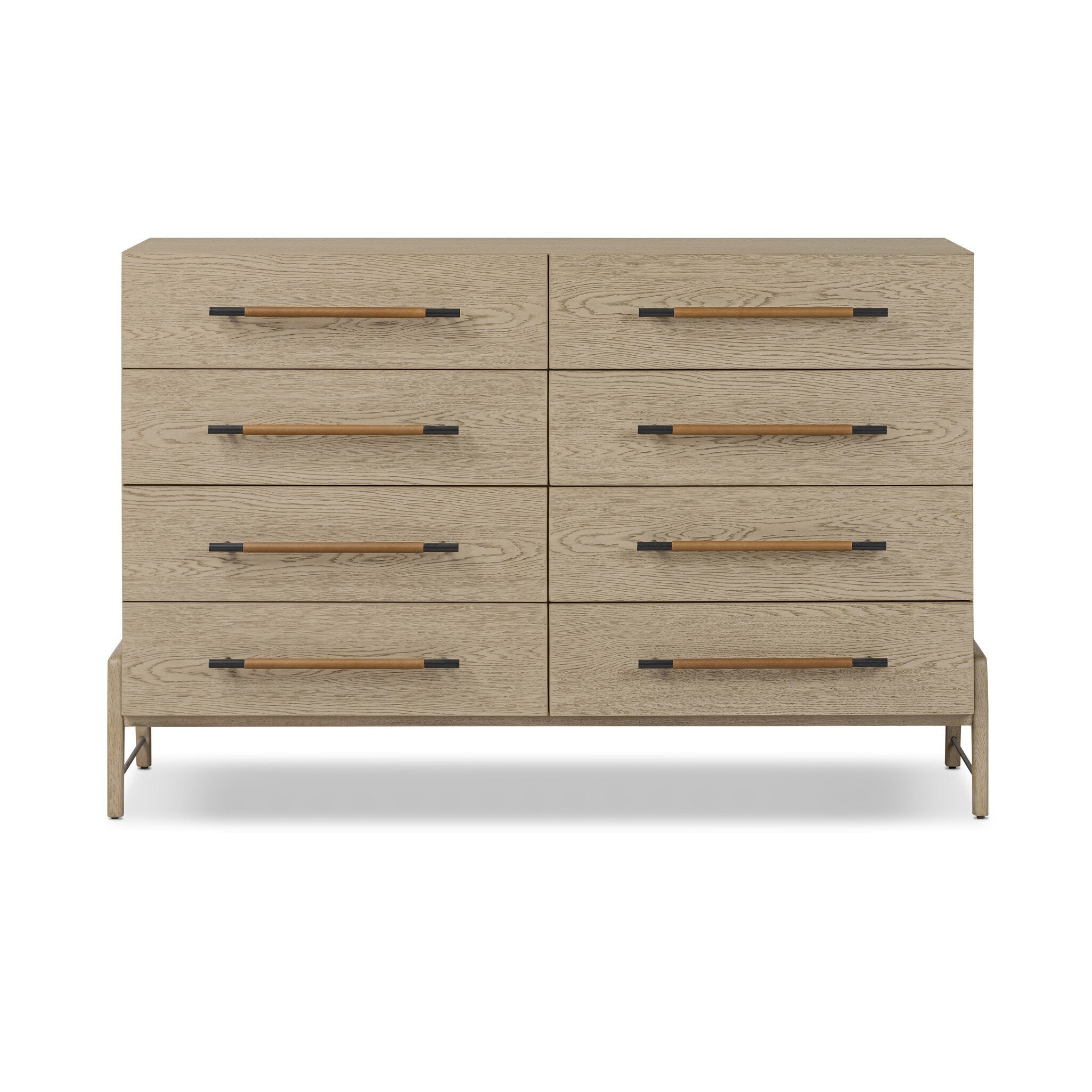Four Hands Rosedale 8 Drawer Dresser — Yucca Oak Veneer-Chaps Sand-Gunmetal