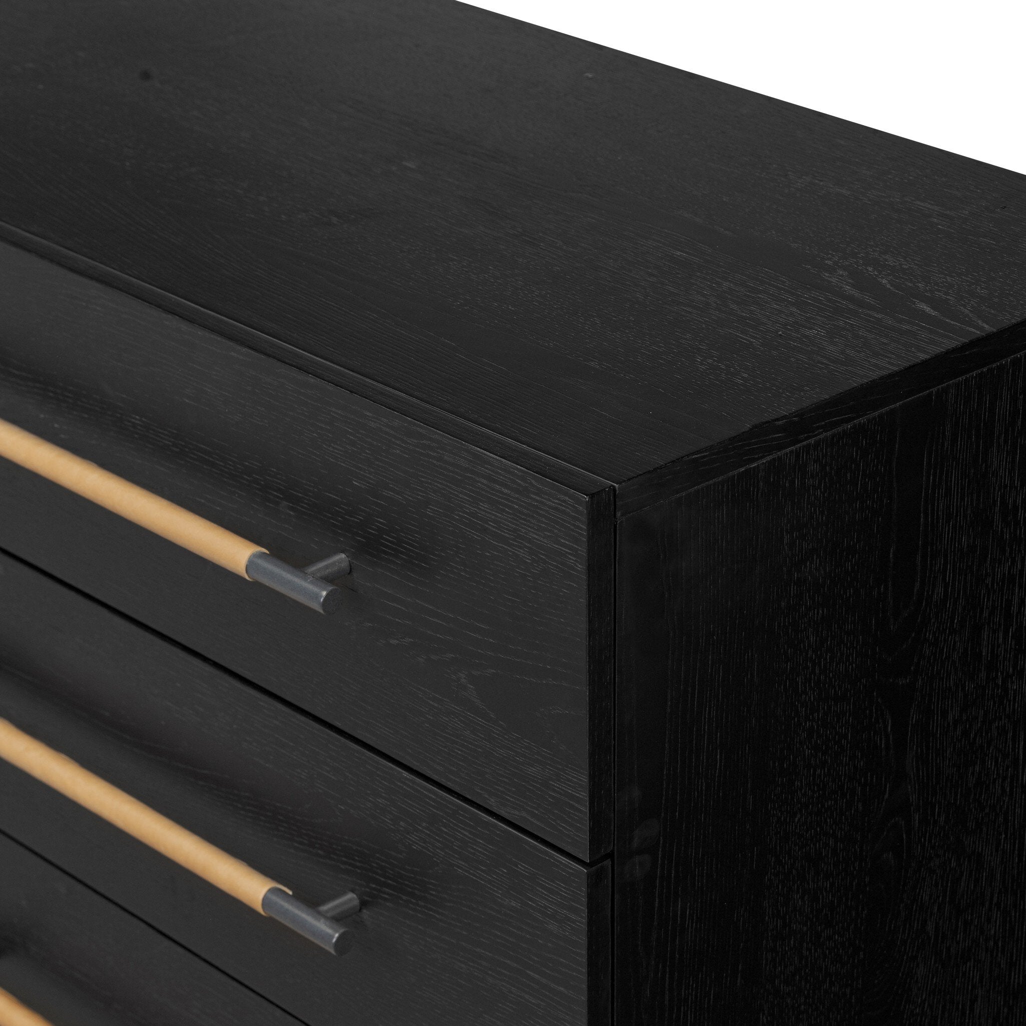 Four Hands Rosedale 8 Drawer Dresser — Ebony Oak-Chaps Sand-Gunmetal