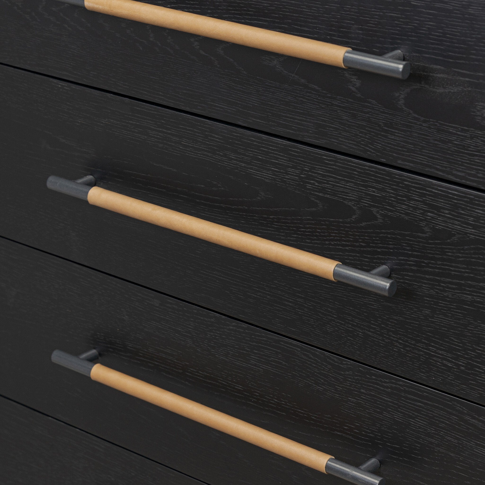 Four Hands Rosedale 8 Drawer Dresser — Ebony Oak-Chaps Sand-Gunmetal