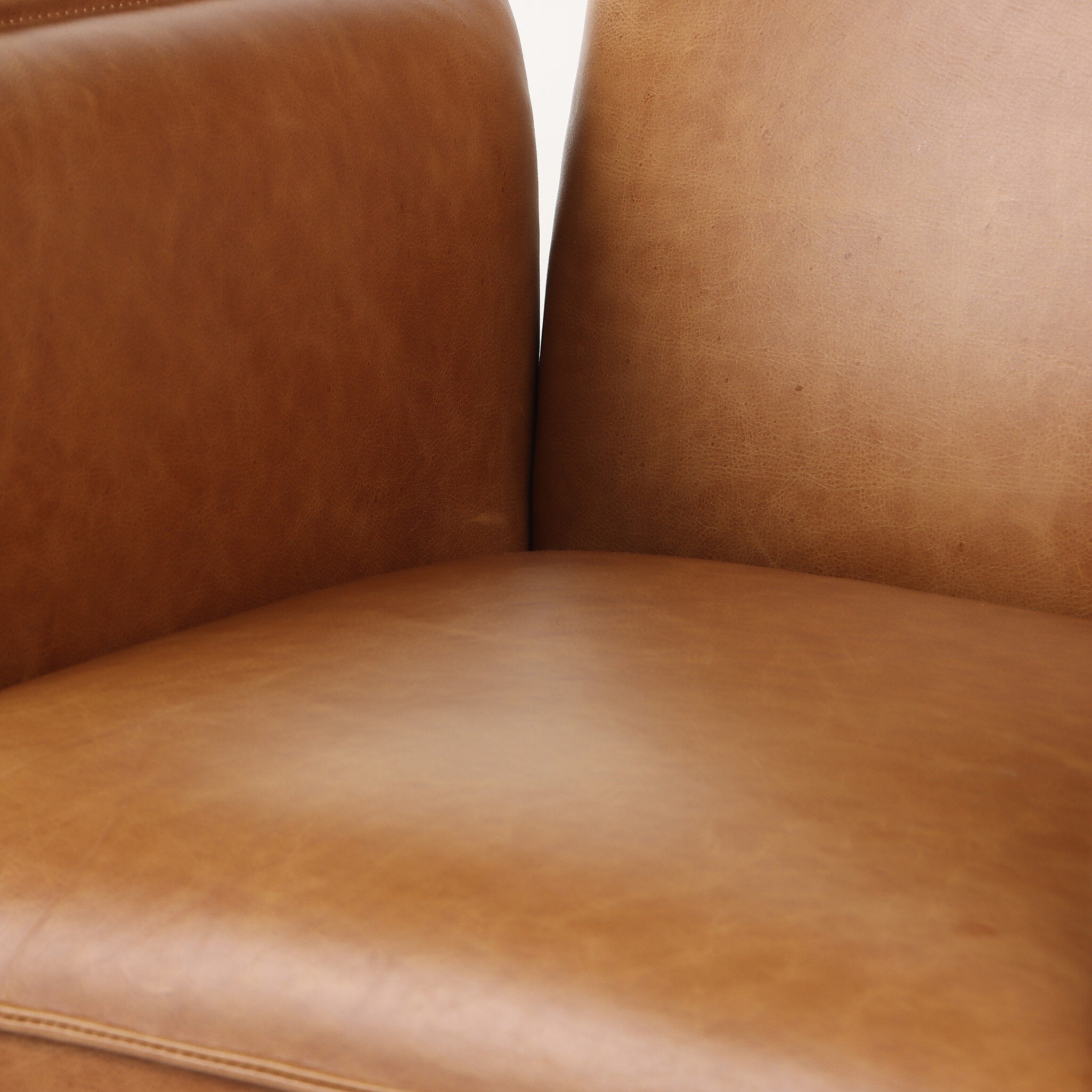 Four Hands Lionel Desk Chair — Chaps Saddle-Stainless Steel