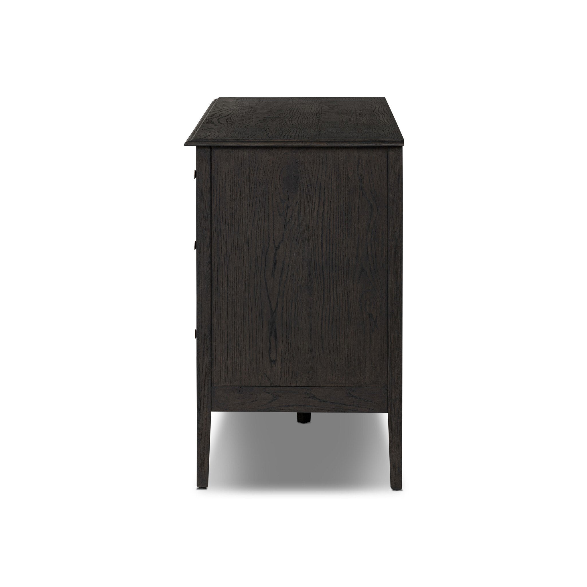 Four Hands Maggie 6 Drawer Dresser — Smoked Black Oak-Smoked Black Oak Veneer-Bronze Antimony