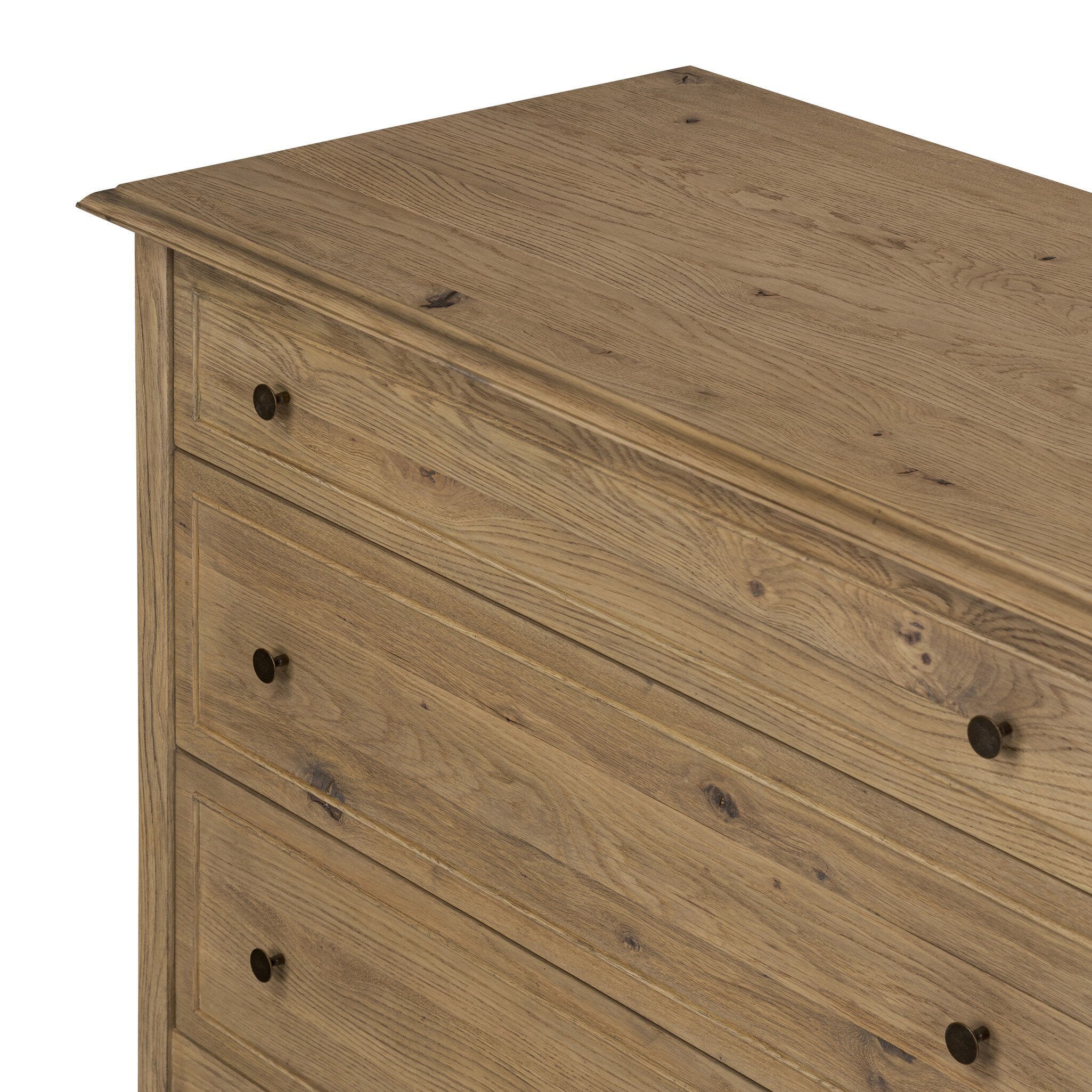 Four Hands Maggie 6 Drawer Dresser — Aged Smoked Oak-Bronze Antimony-Aged Smoked Oak Resawn