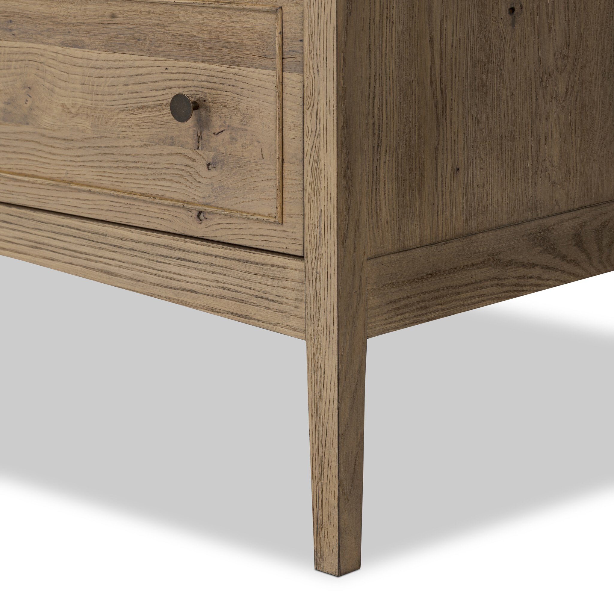 Four Hands Maggie 6 Drawer Dresser — Aged Smoked Oak-Bronze Antimony-Aged Smoked Oak Resawn