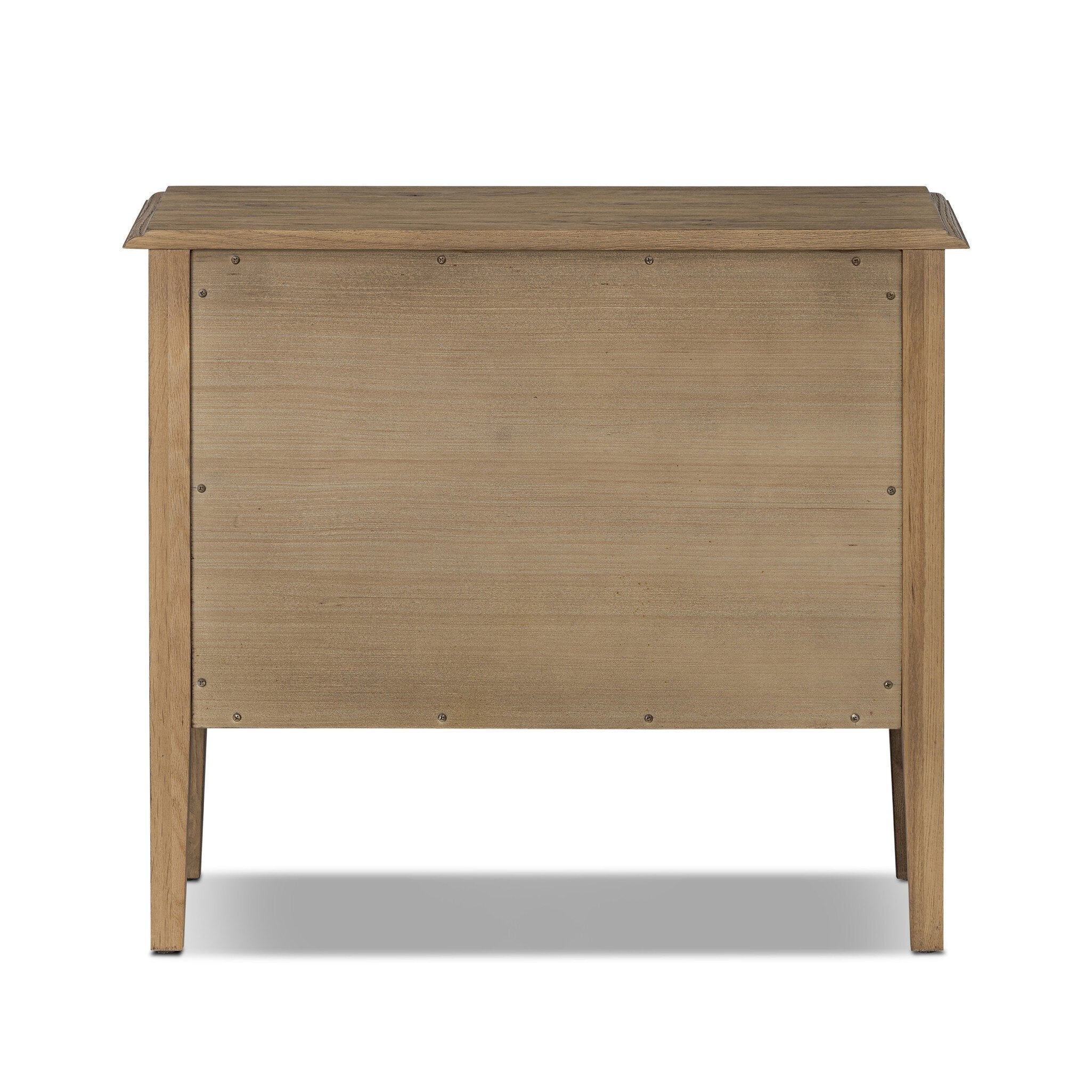 Four Hands Maggie Nightstand — Aged Smoked Oak-Aged Smoked Oak Resawn-Bronze Antimony