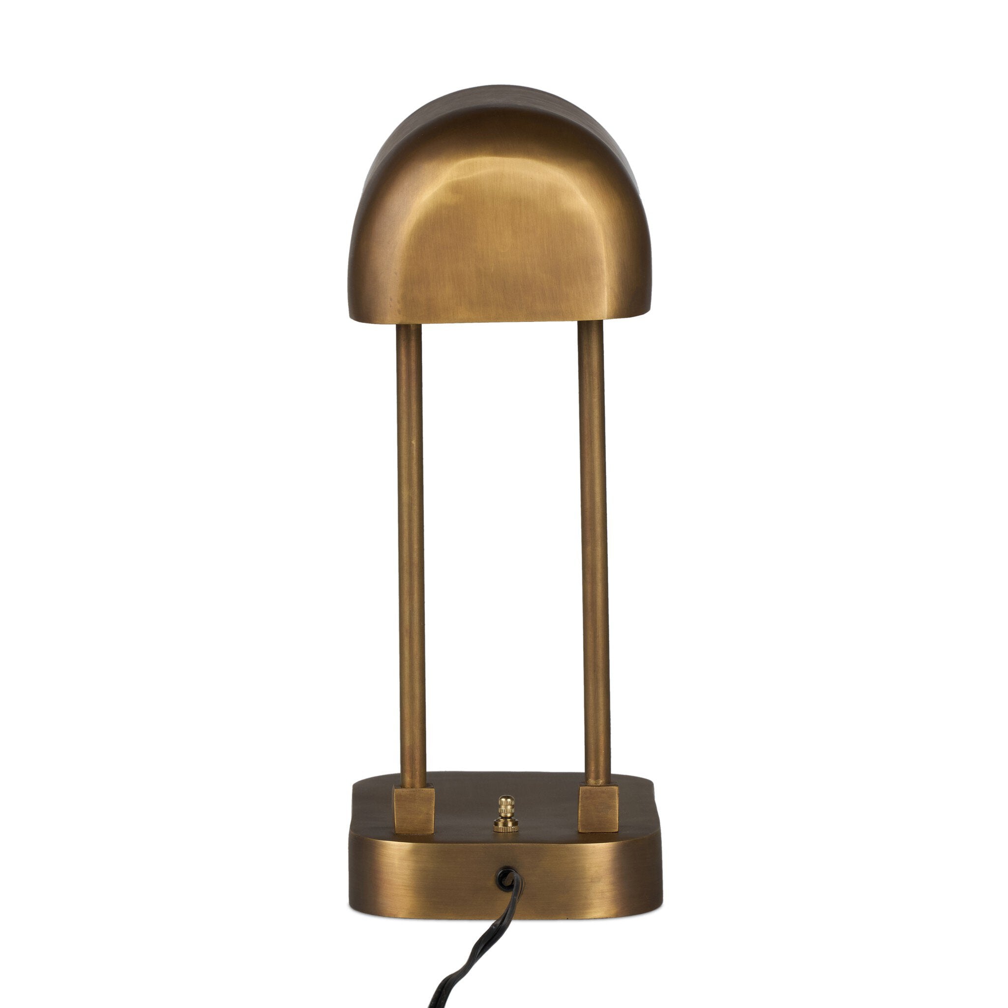 Four Hands Merlin Table Lamp — Aged Antique Brass-Black Cord