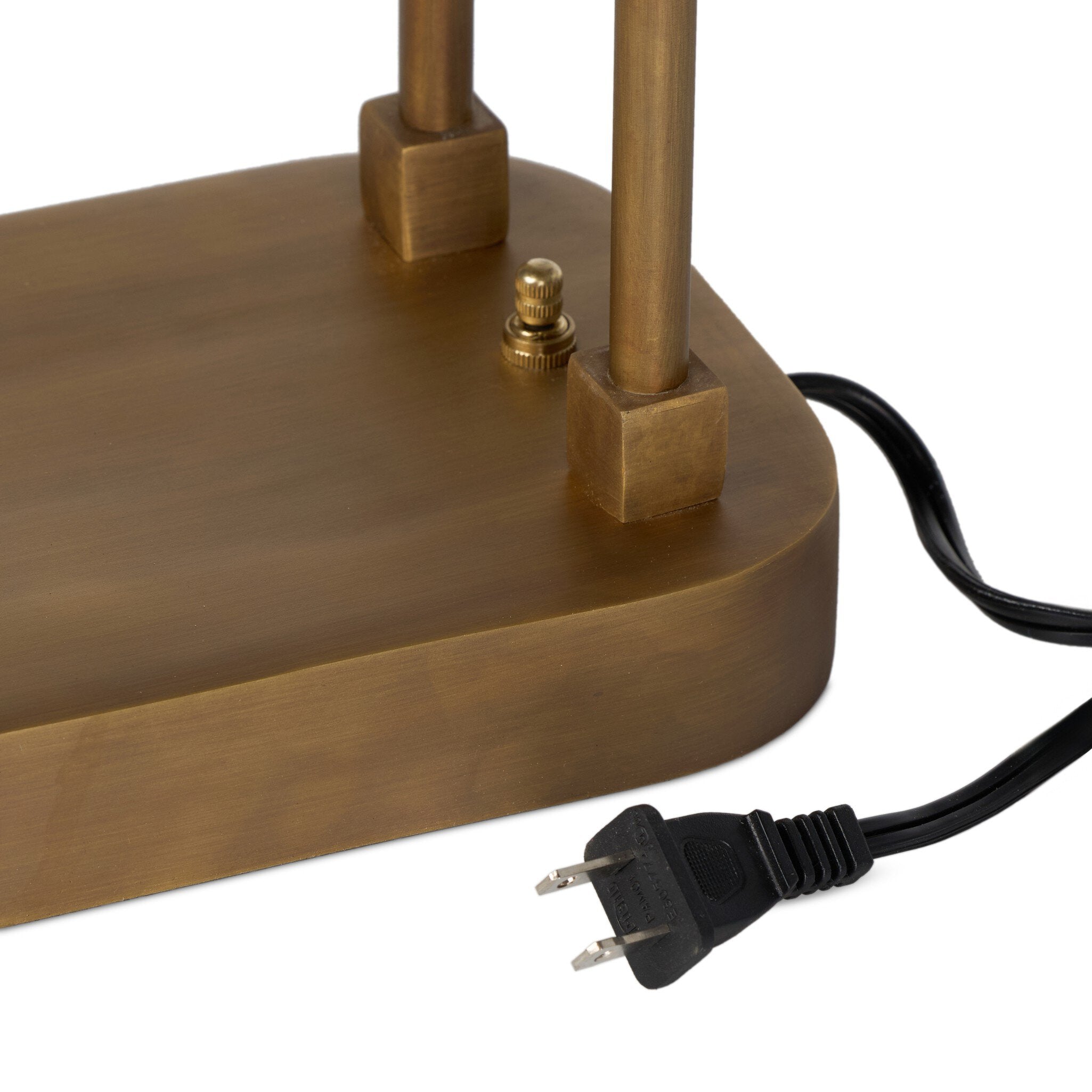 Four Hands Merlin Table Lamp — Aged Antique Brass-Black Cord