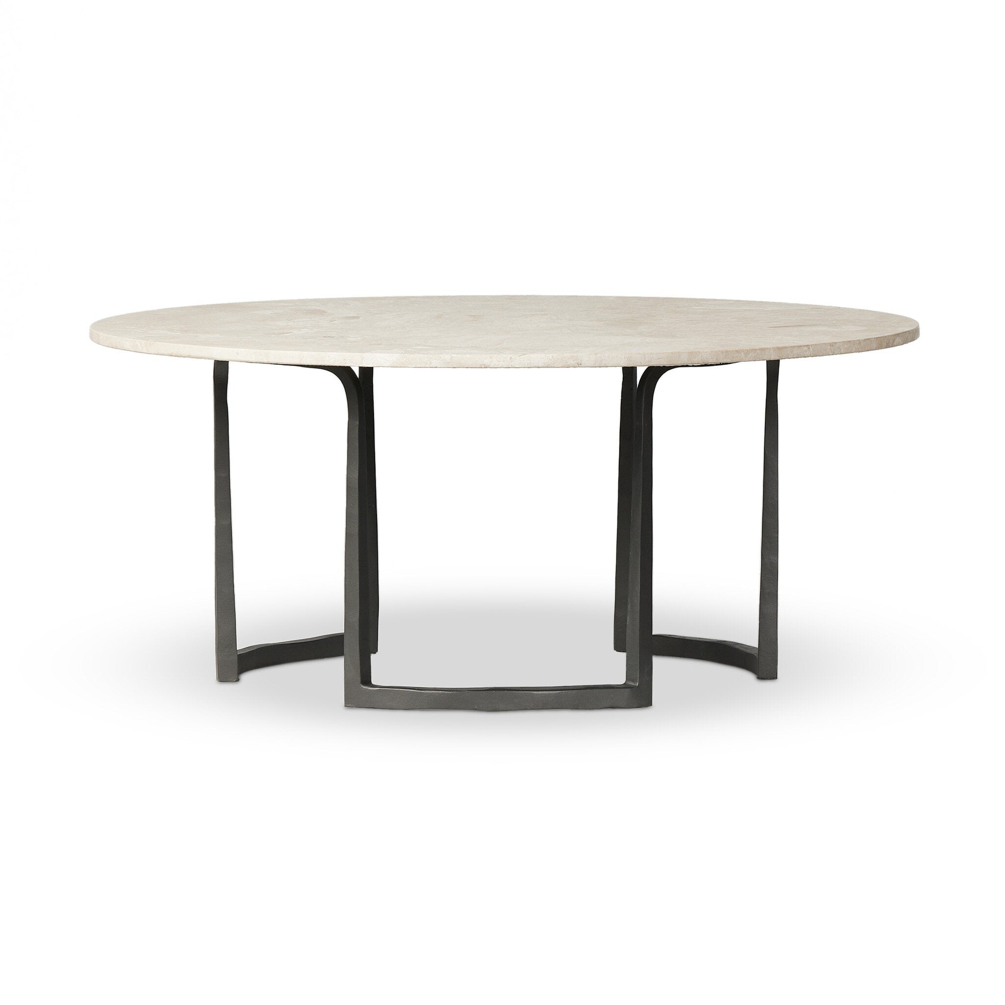 Four Hands Axtell Coffee Table — Lunar Marble-Hammered Gunmetal
