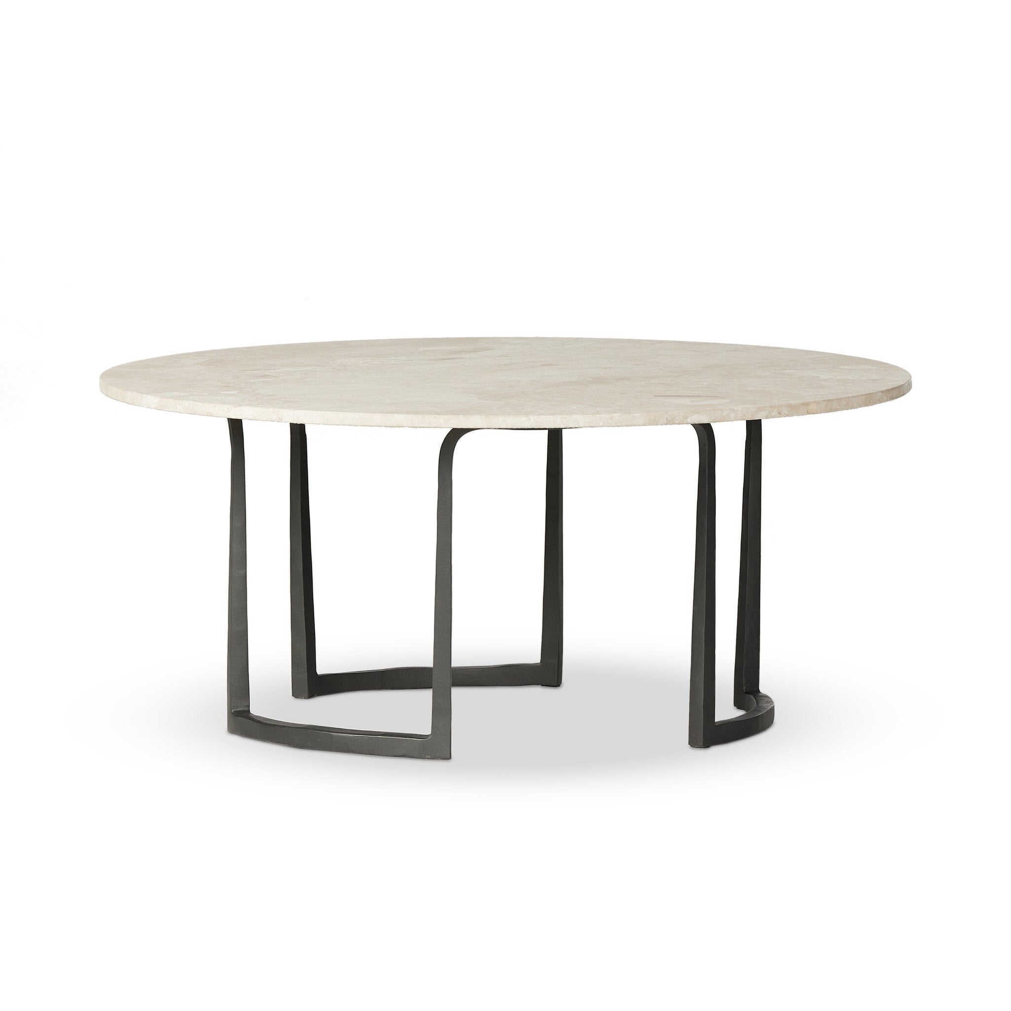 Four Hands Axtell Coffee Table — Lunar Marble-Hammered Gunmetal