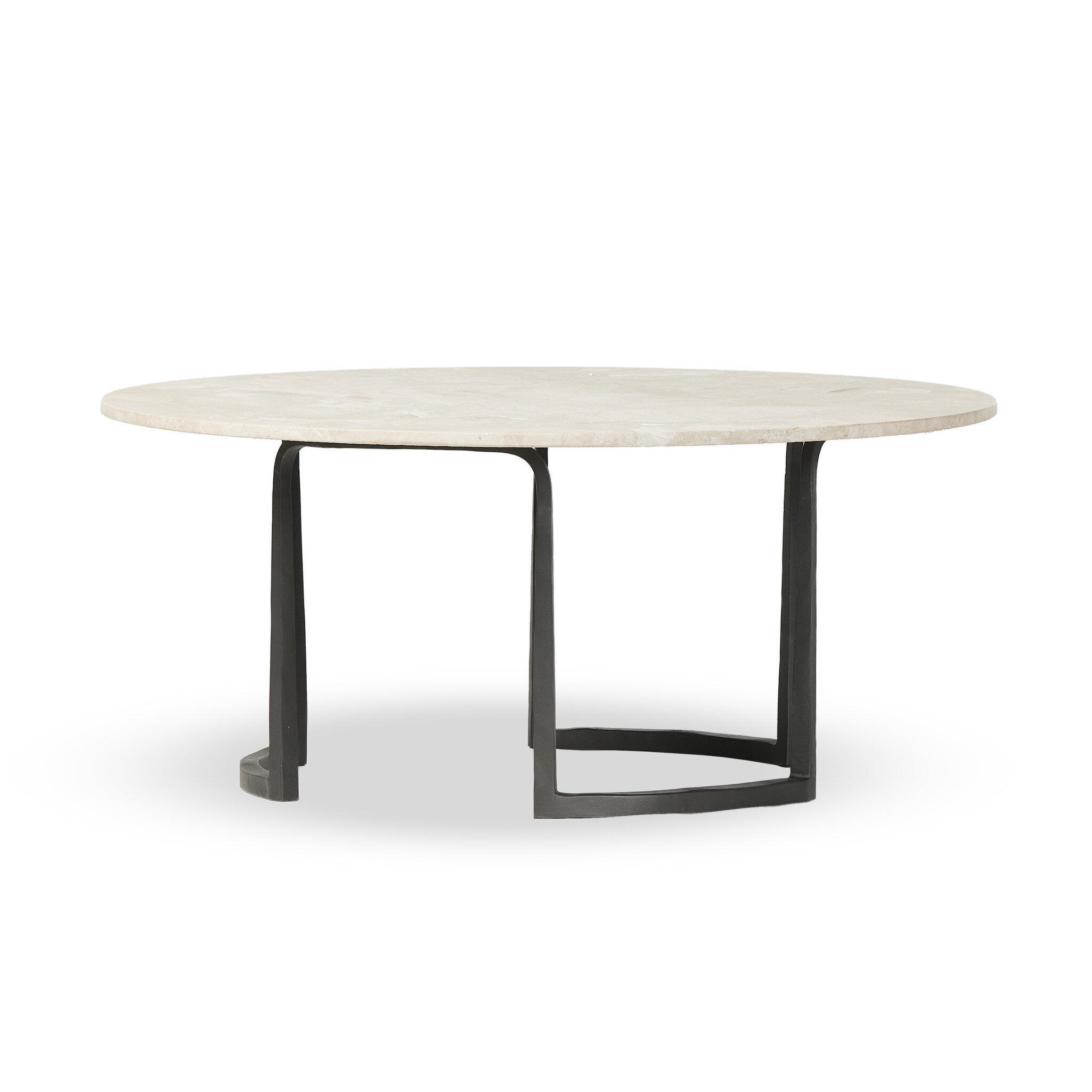 Four Hands Axtell Coffee Table — Lunar Marble-Hammered Gunmetal