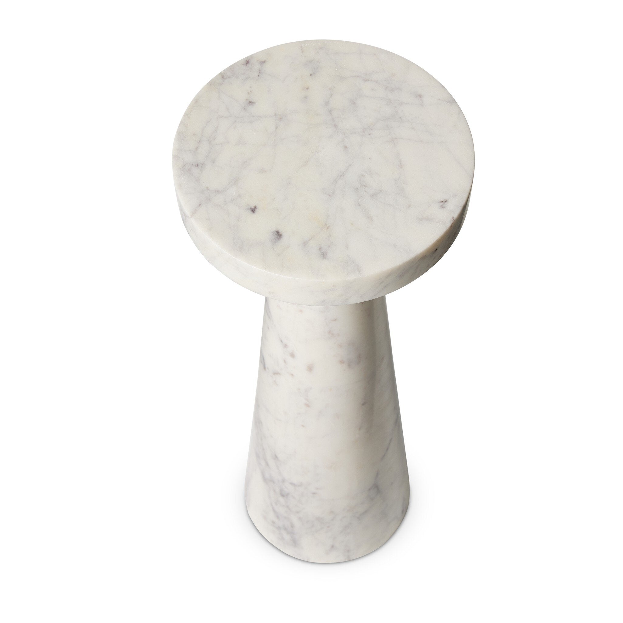 Four Hands Mabel Nesting End Table — Veined White Marble