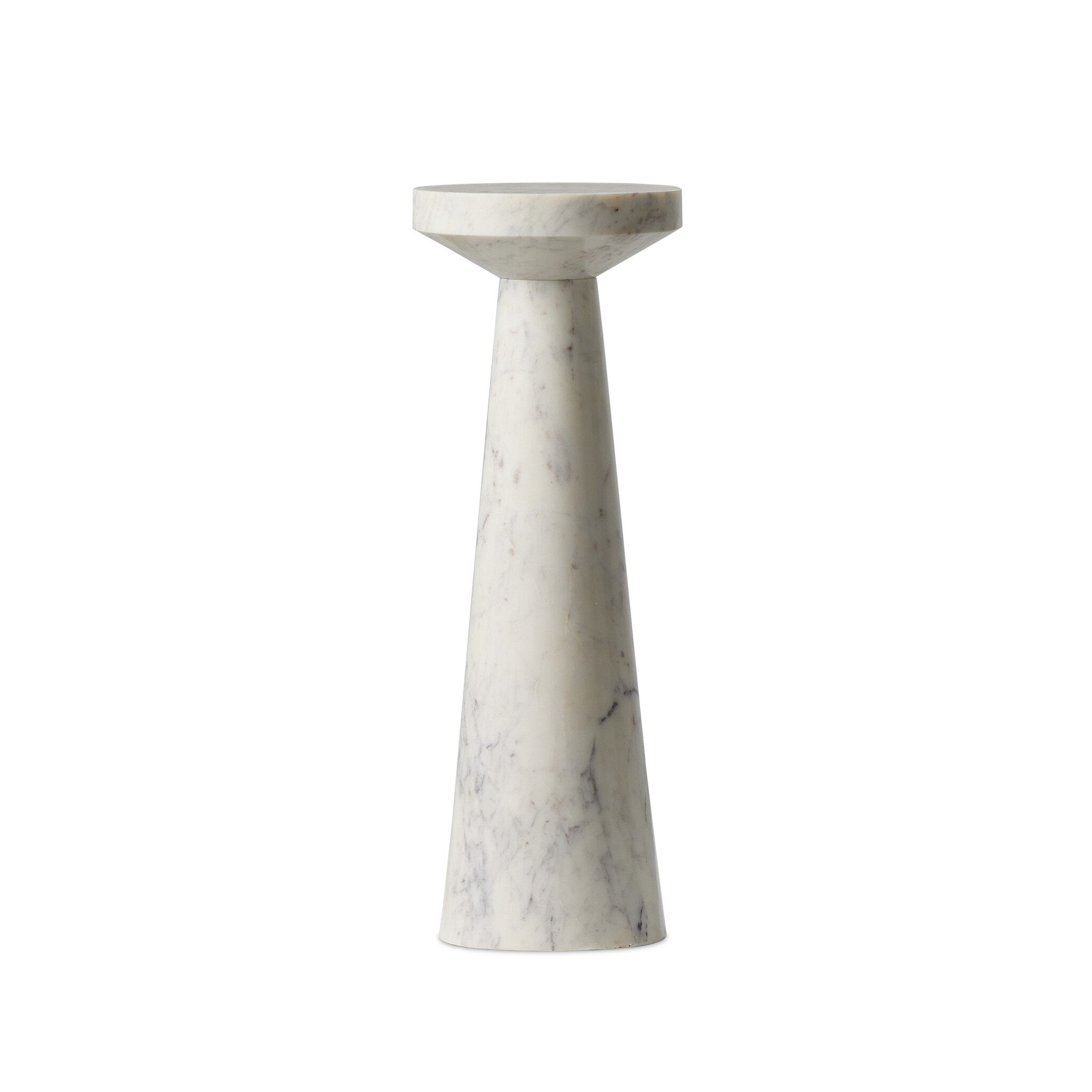 Four Hands Mabel Nesting End Table — Veined White Marble