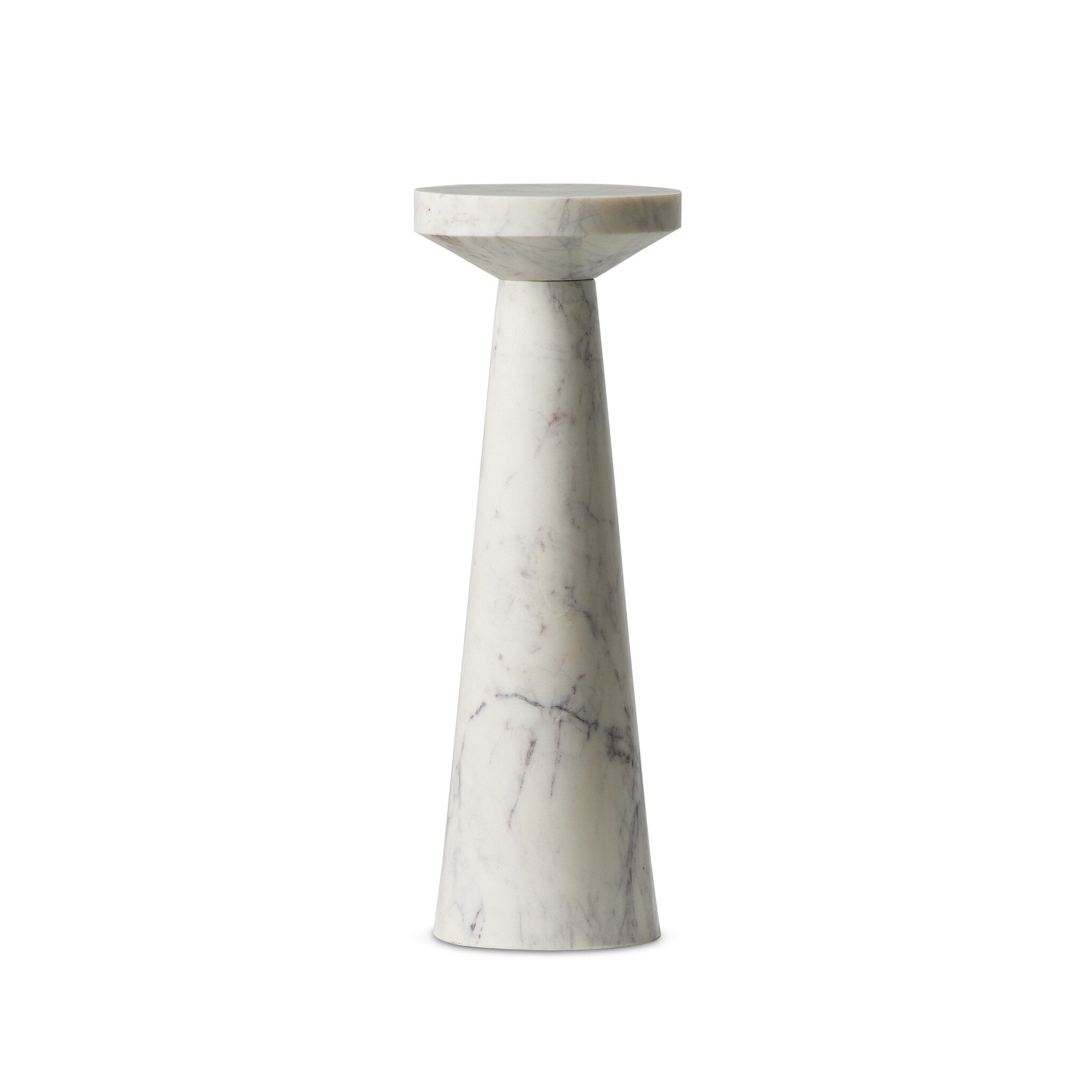 Four Hands Mabel Nesting End Table — Veined White Marble