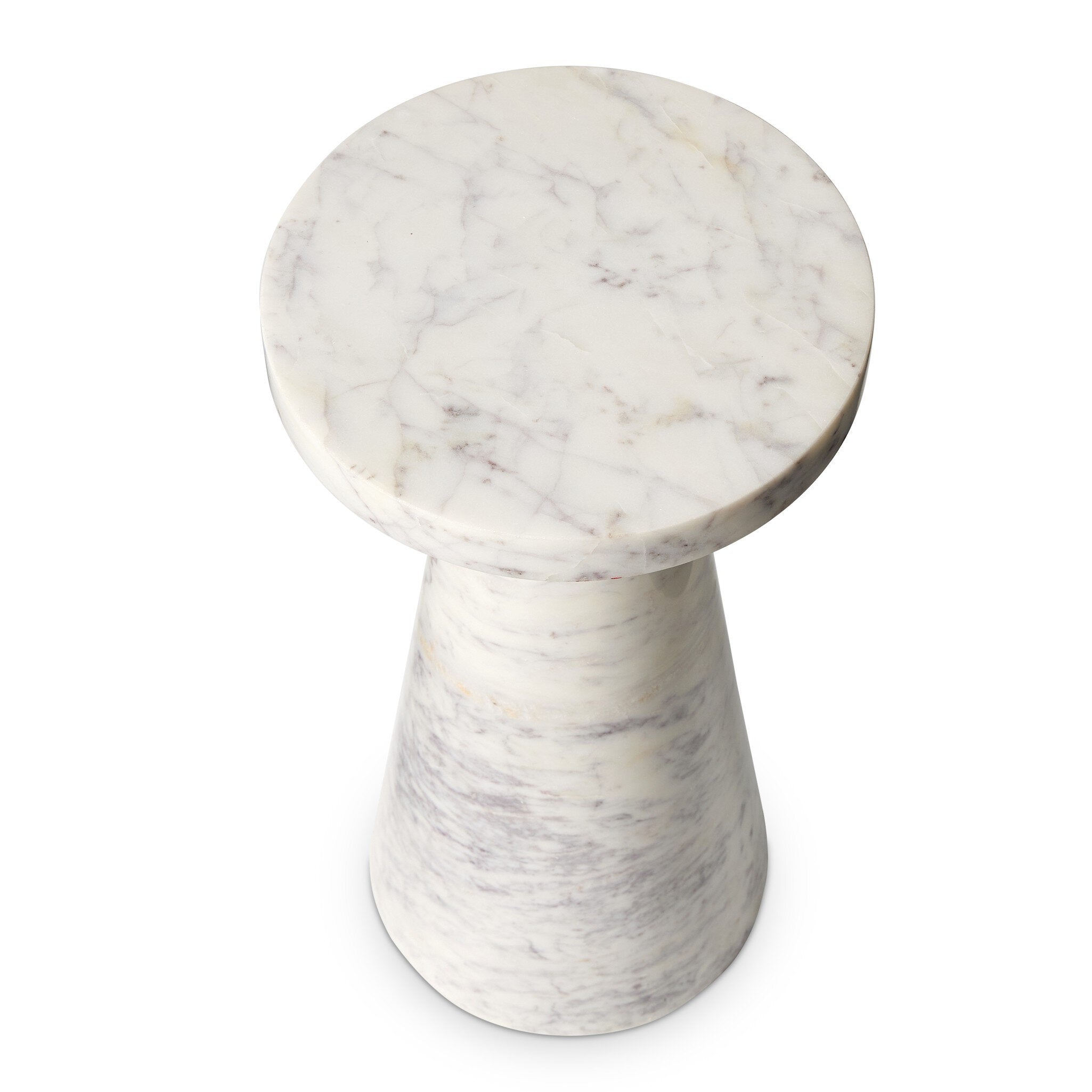 Four Hands Mabel Nesting End Table — Veined White Marble