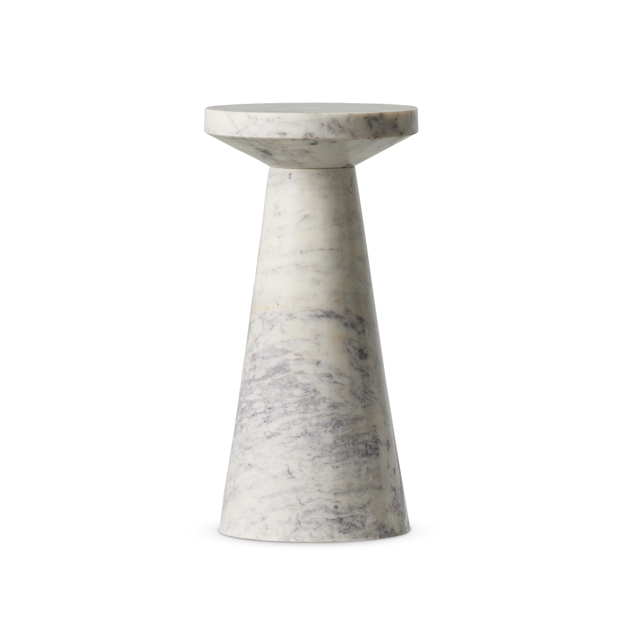 Four Hands Mabel Nesting End Table — Veined White Marble