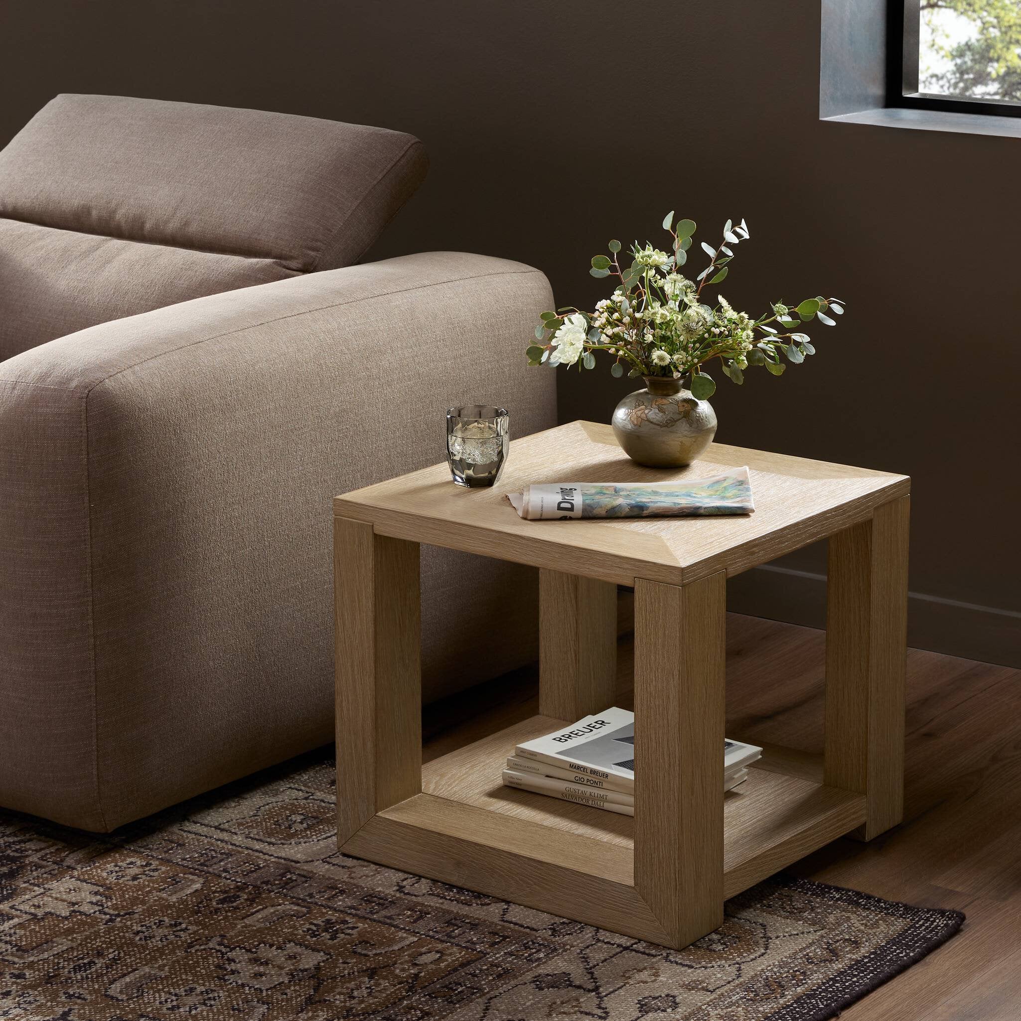 Four Hands Thomas End Table — Bleached Oak Veneer