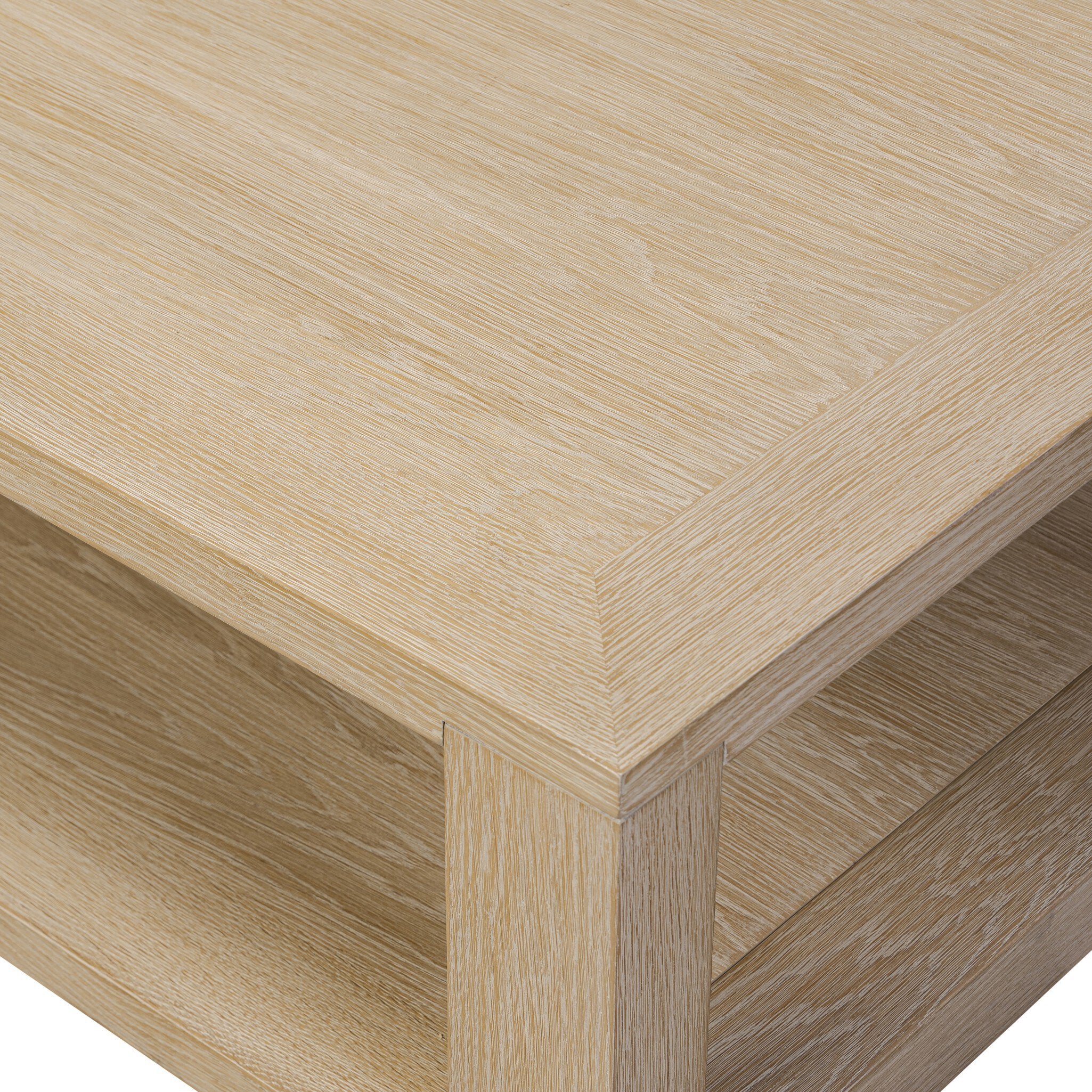 Four Hands Thomas Square Coffee Table — Bleached Oak Veneer