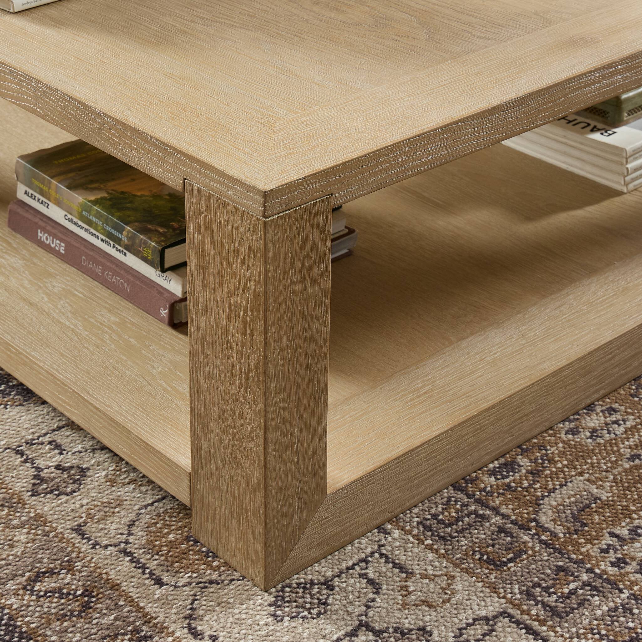 Four Hands Thomas Square Coffee Table — Bleached Oak Veneer