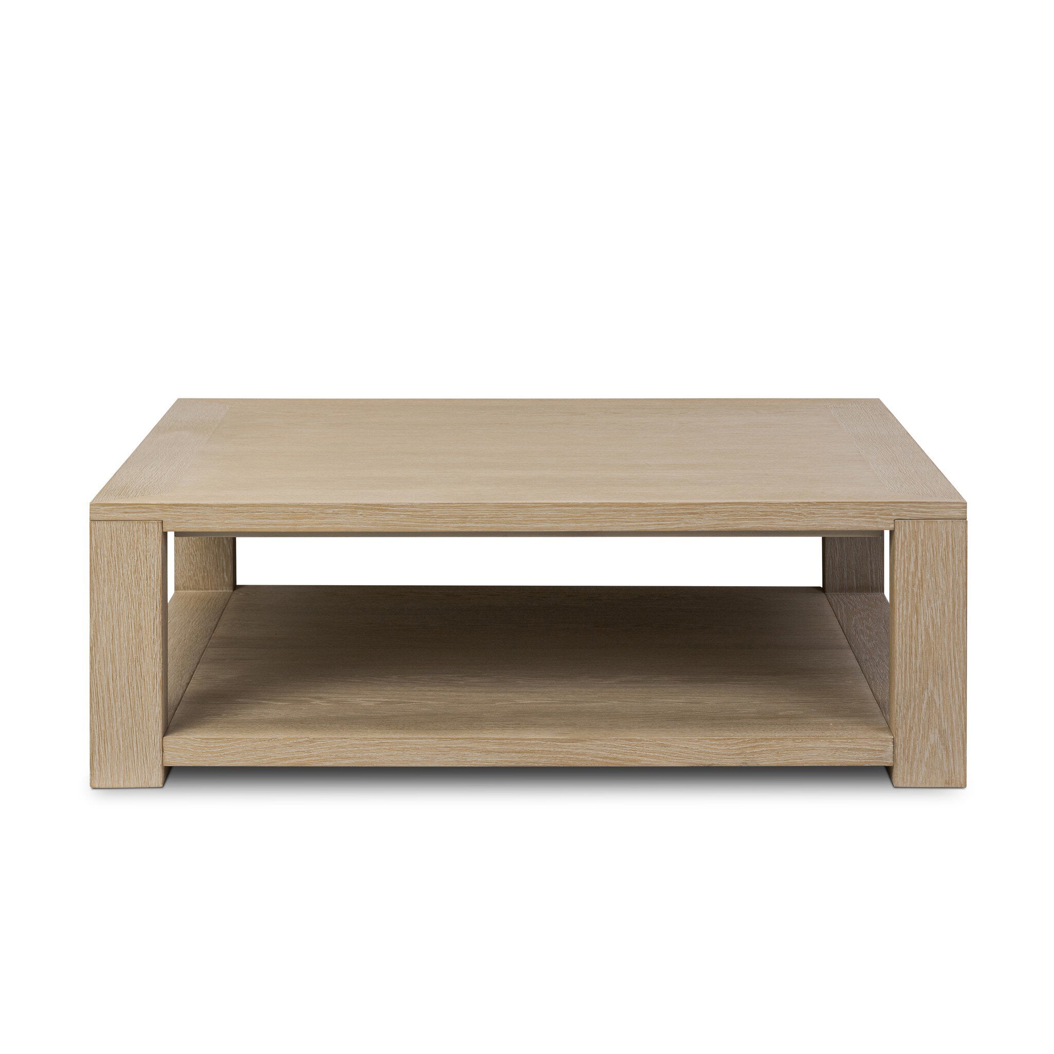 Four Hands Thomas Square Coffee Table — Bleached Oak Veneer