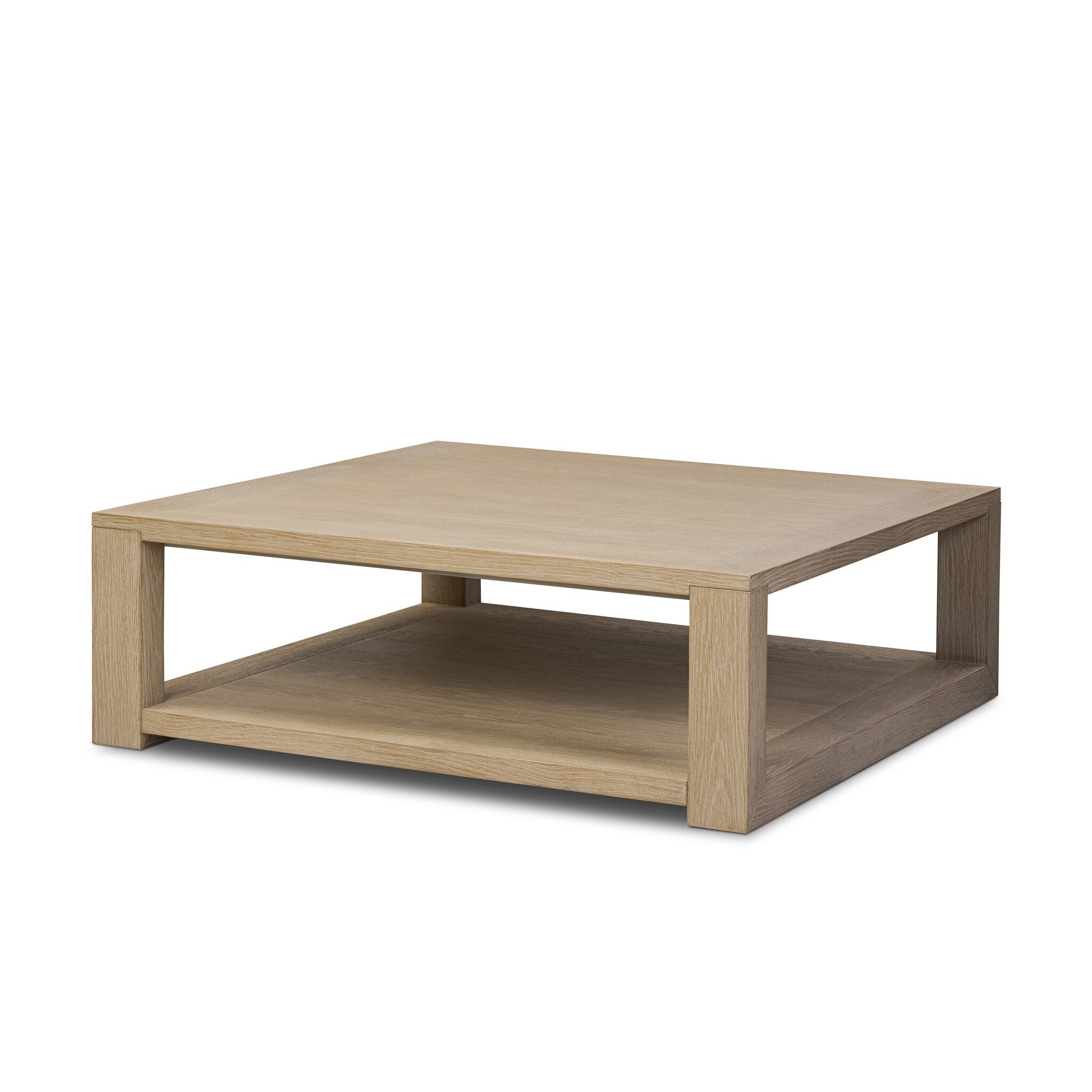 Four Hands Thomas Square Coffee Table — Bleached Oak Veneer