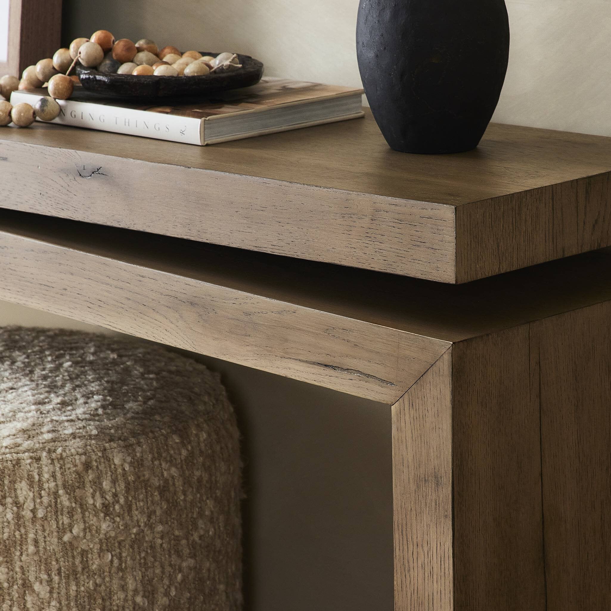 Four Hands Matthes Console Table - 60" — Rustic Grey Veneer