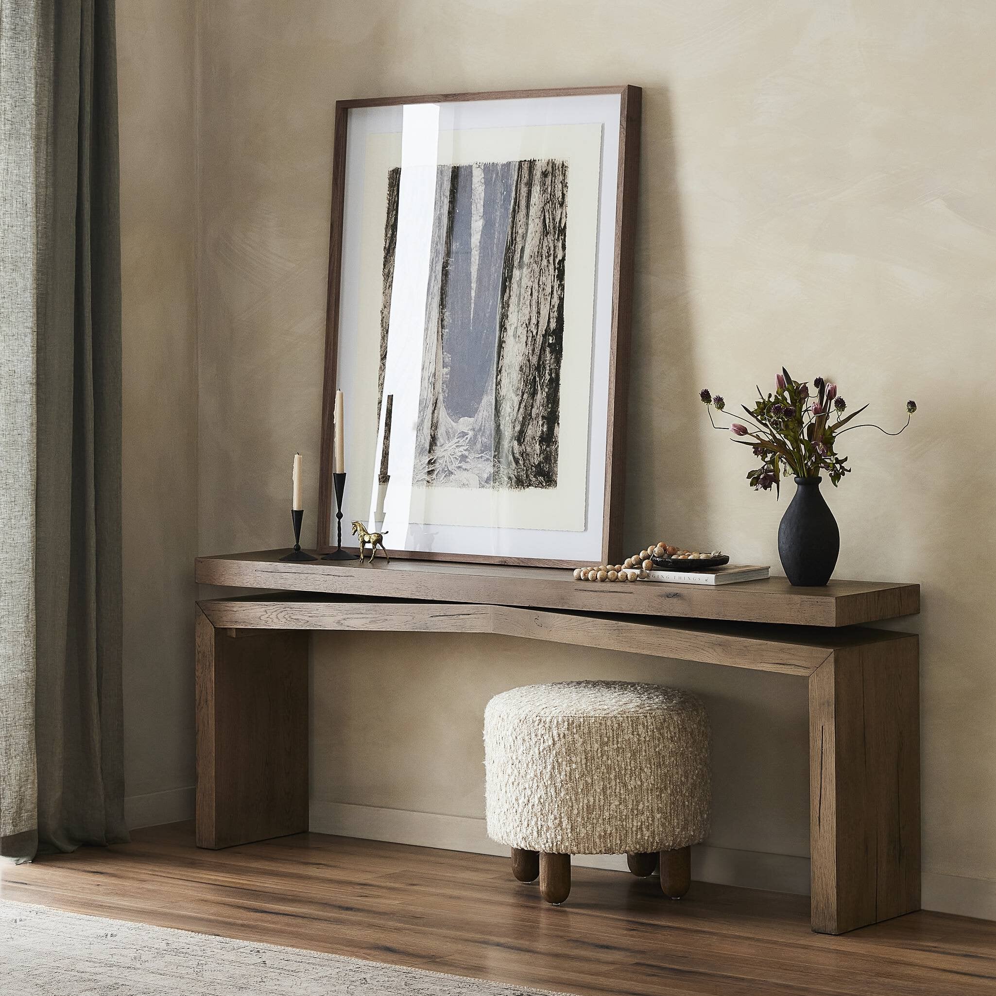 Four Hands Matthes Console Table - 60" — Rustic Grey Veneer