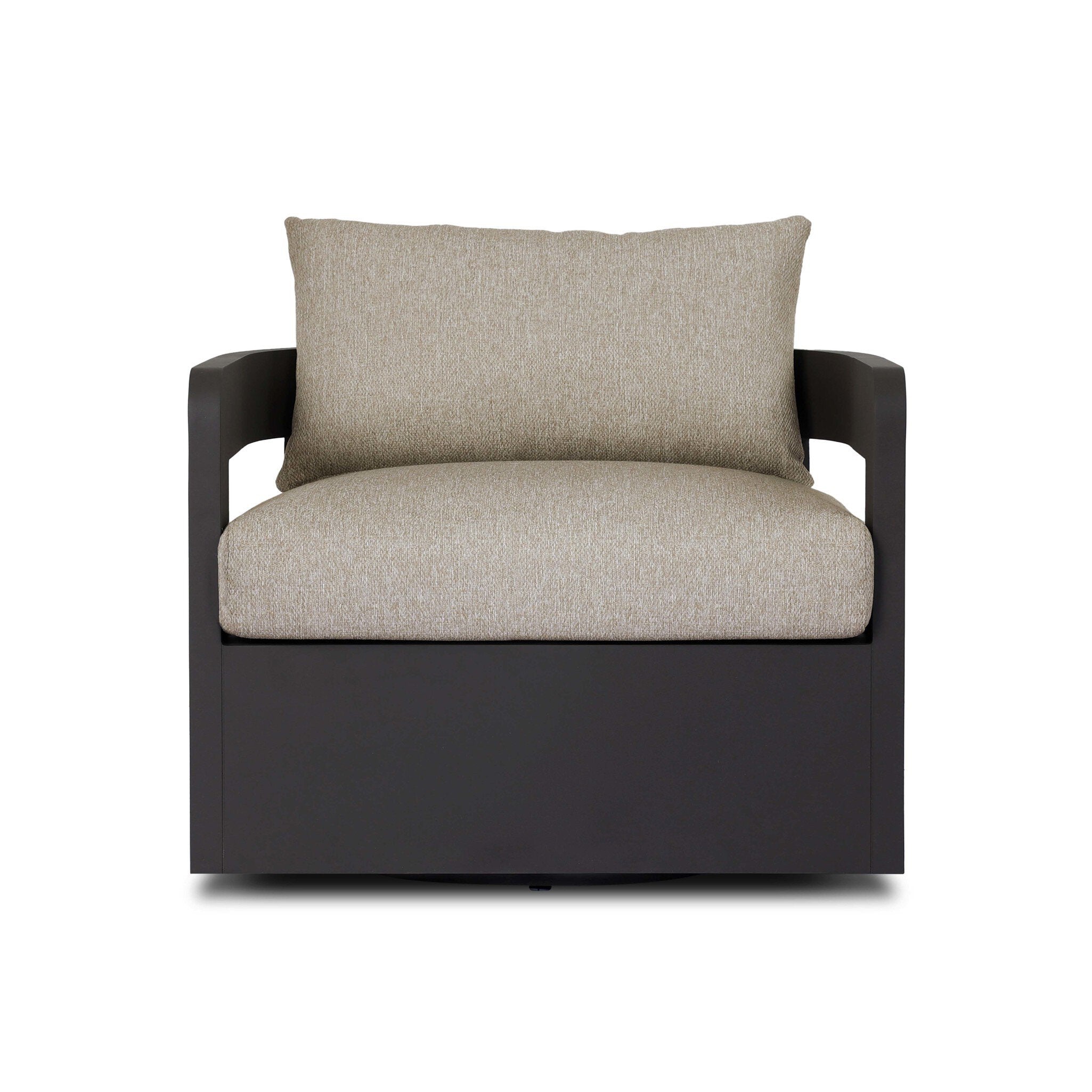 Four Hands Jackson Outdoor Metal Swivel Chair — Bronze-Concha Fog