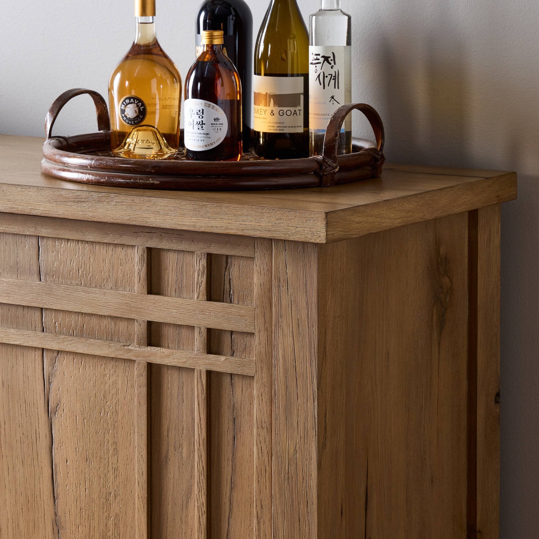 Four Hands Kashton Sideboard — Aged Smoked Oak-Aged Smoked Oak Veneer