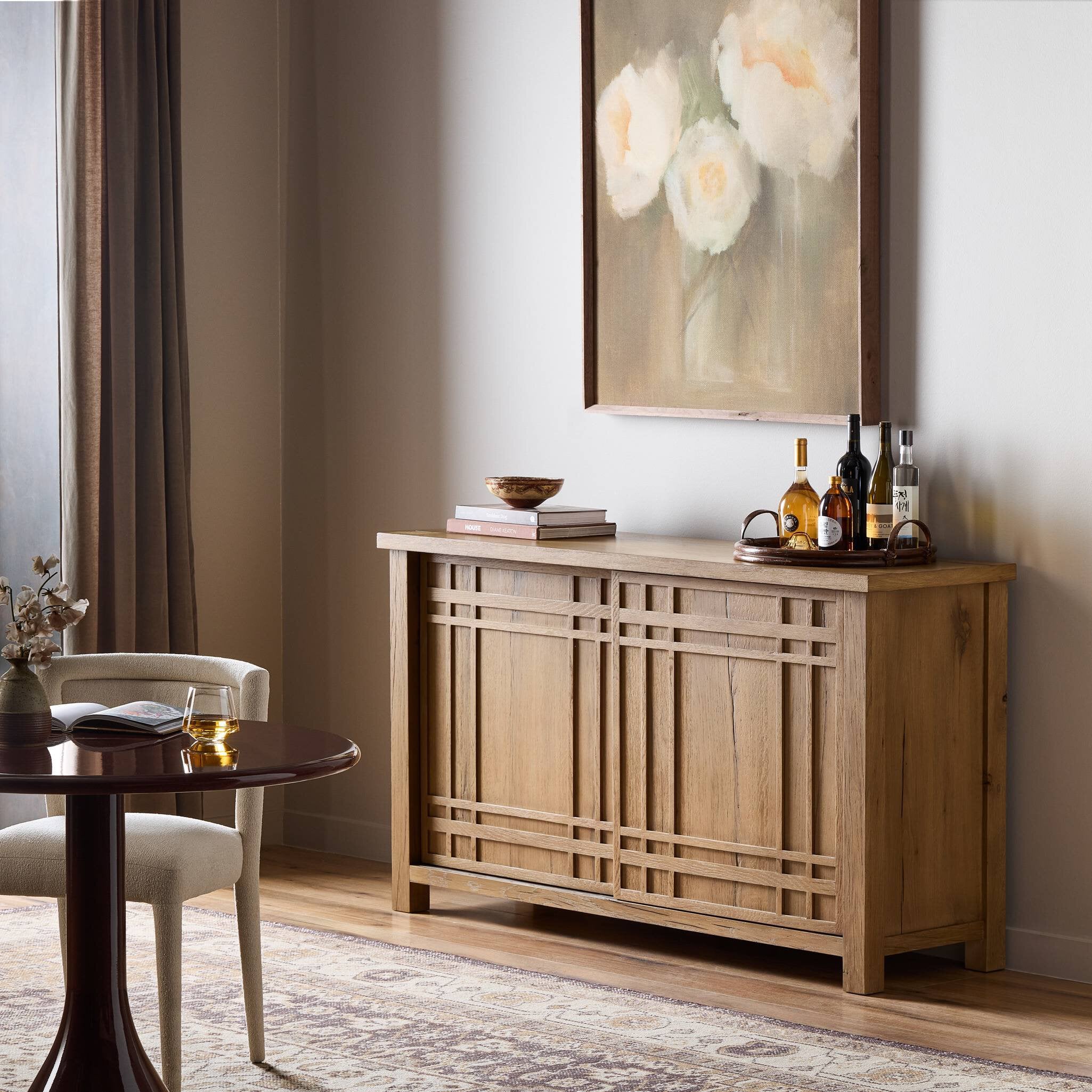 Four Hands Kashton Sideboard — Aged Smoked Oak-Aged Smoked Oak Veneer