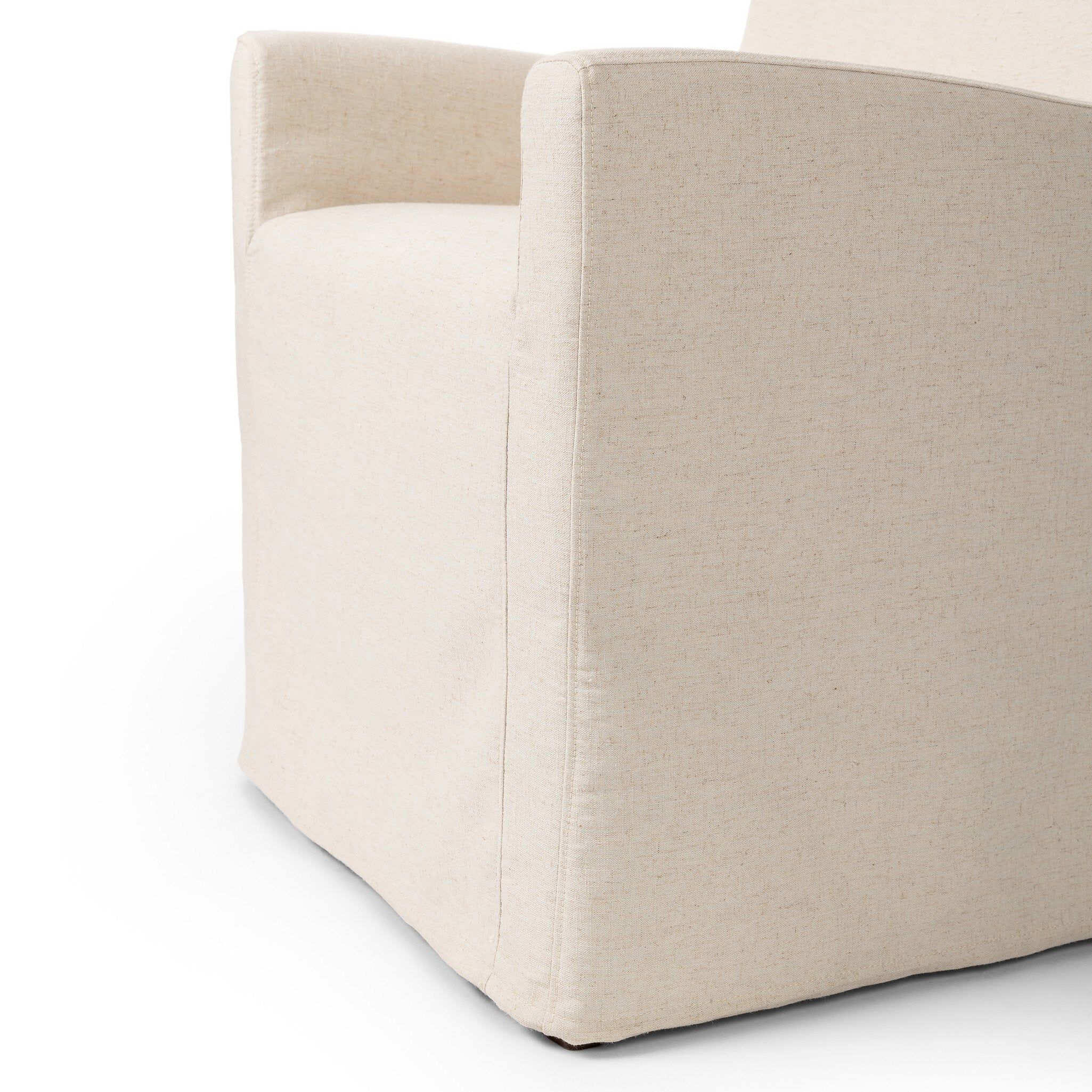 Four Hands Vista Slipcovered Dining Armchair — Savile Flax-Coffee Bean