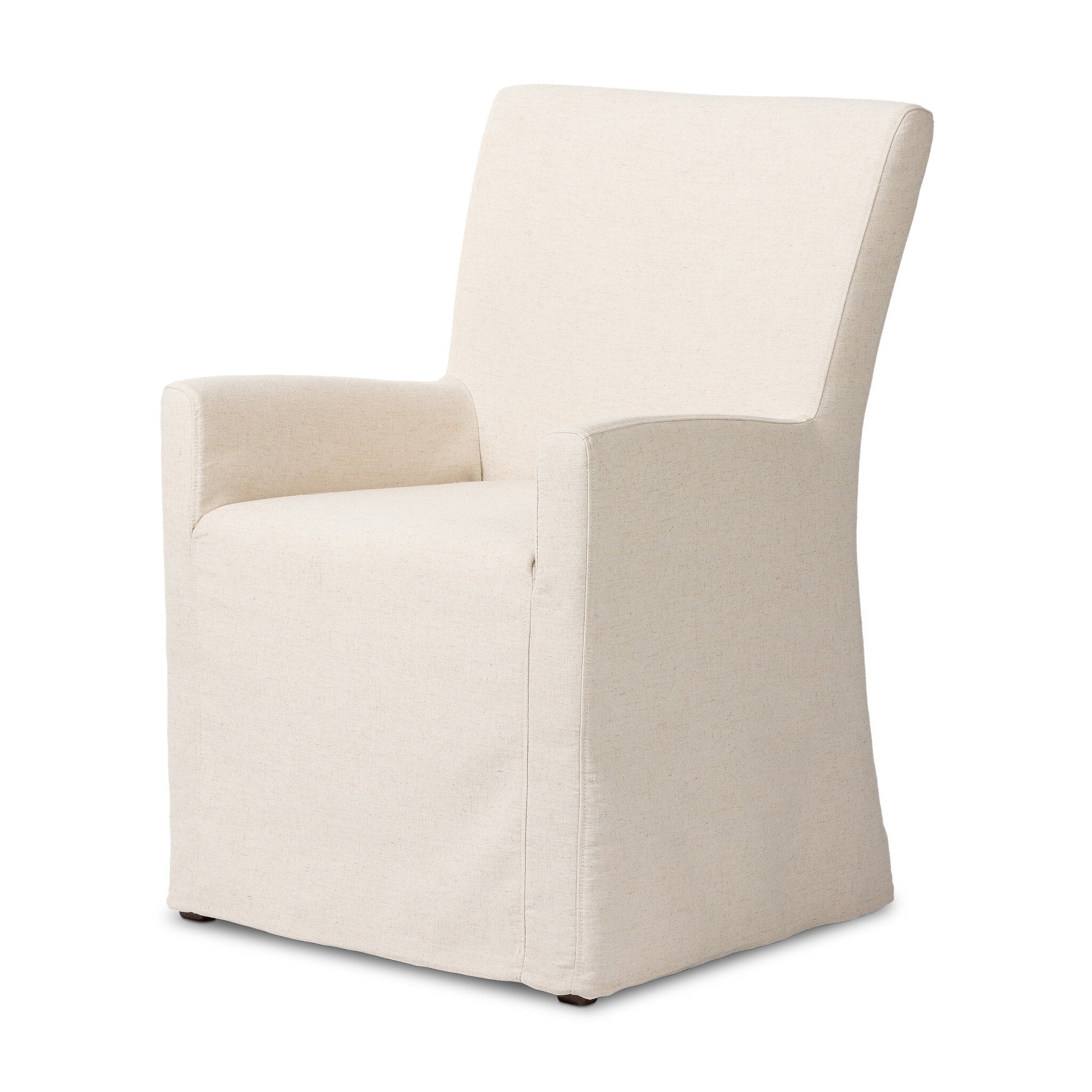 Four Hands Vista Slipcovered Dining Armchair — Savile Flax-Coffee Bean