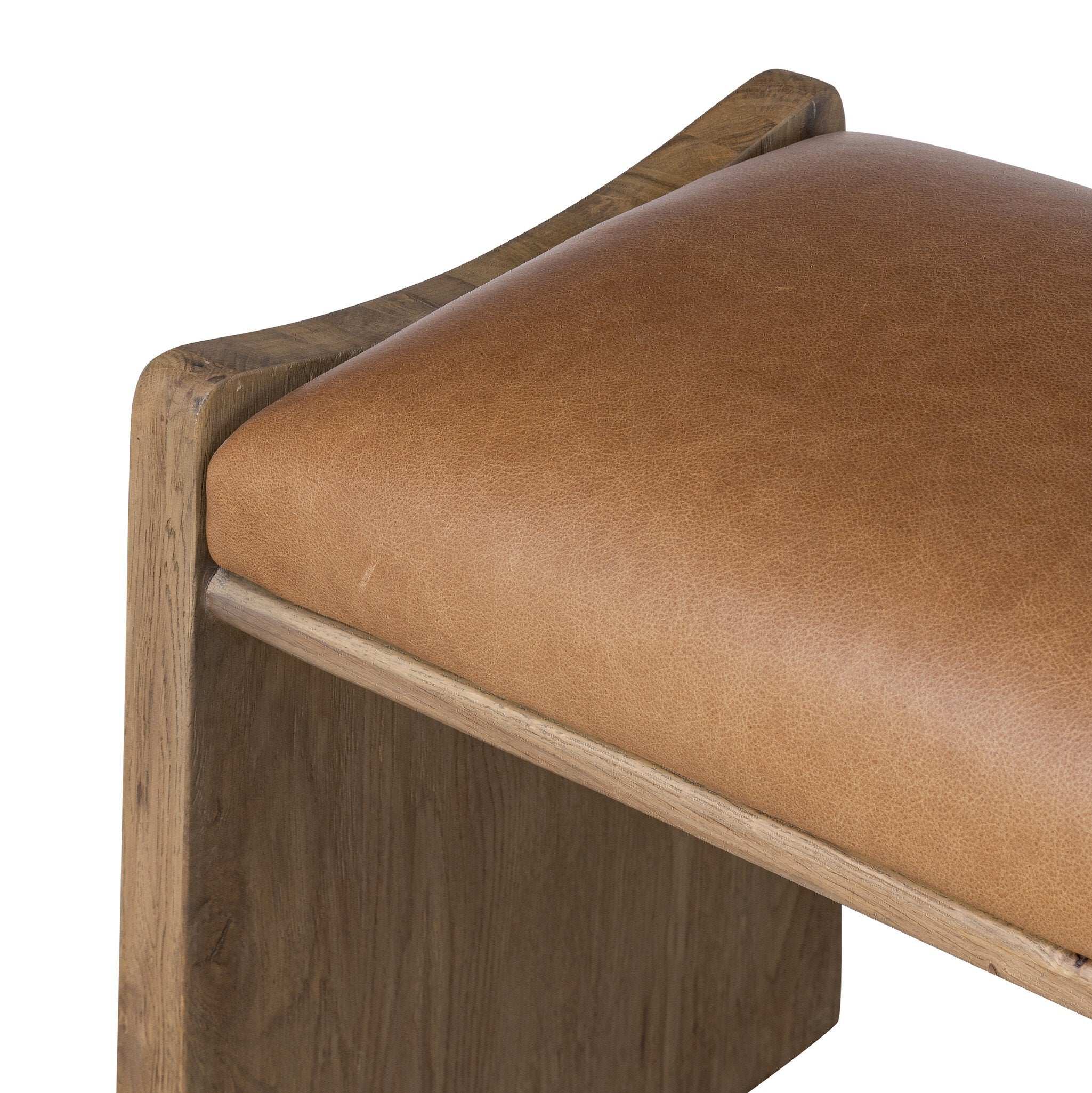 Four Hands Eros Accent Bench — Conroe Drift-Worn Oak Veneer-Worn Oak
