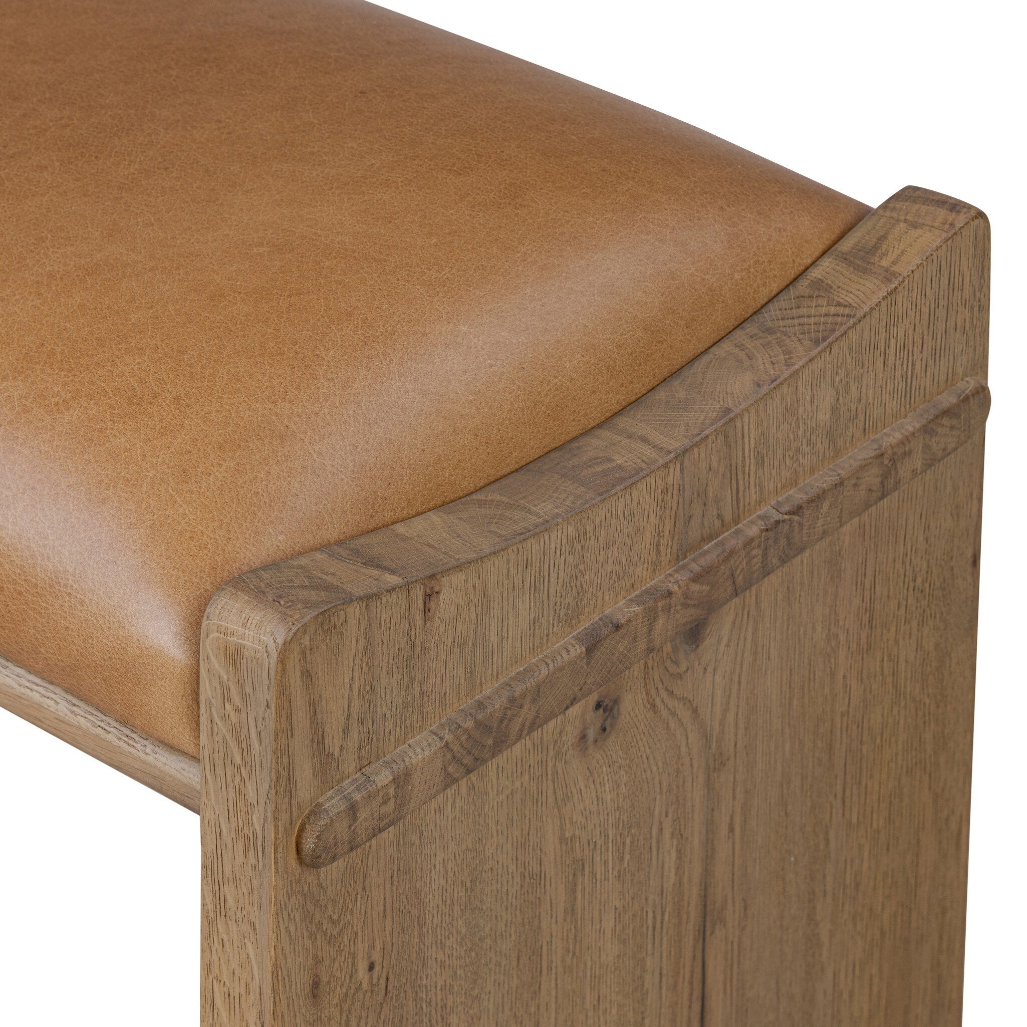 Four Hands Eros Accent Bench — Conroe Drift-Worn Oak Veneer-Worn Oak