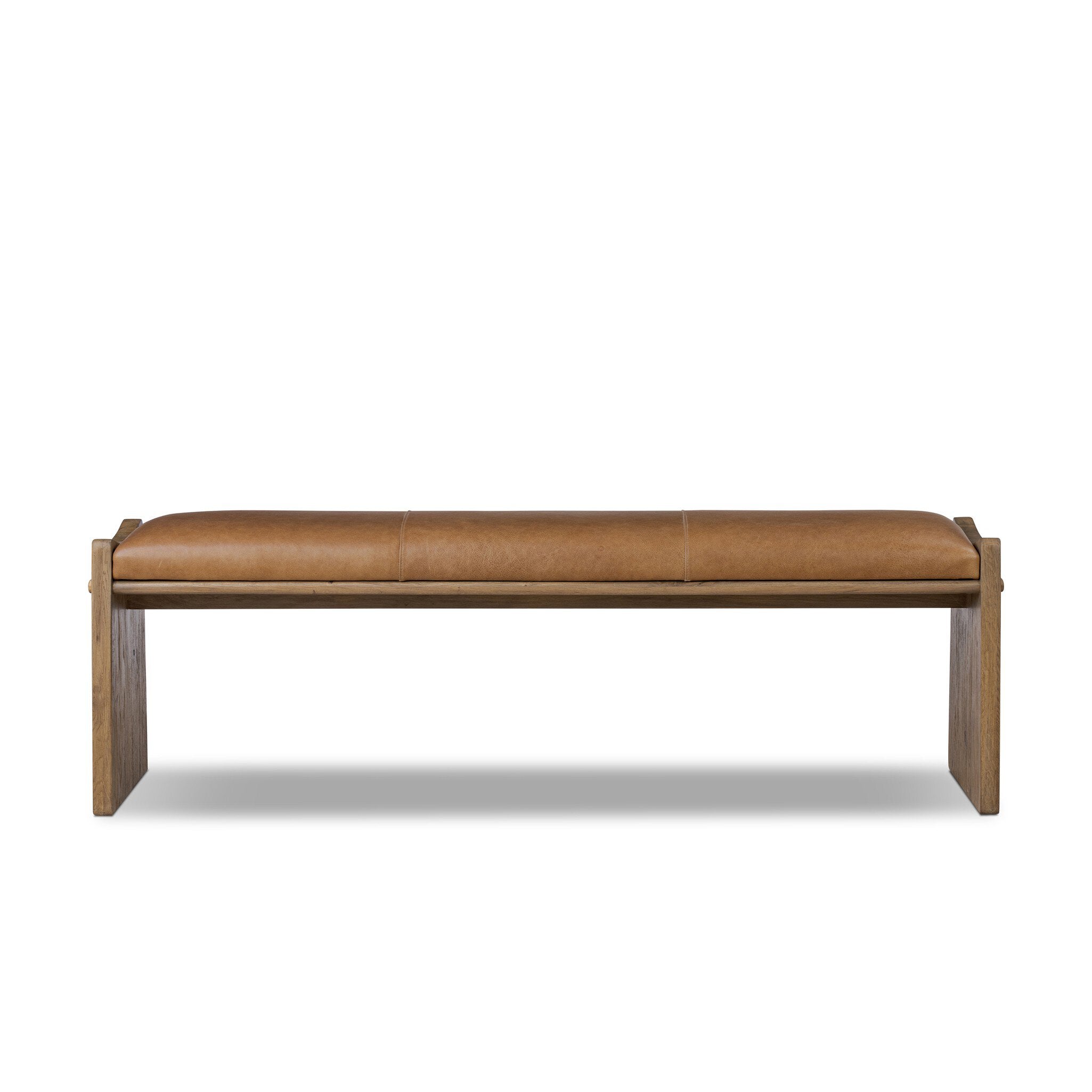 Four Hands Eros Accent Bench — Conroe Drift-Worn Oak Veneer-Worn Oak