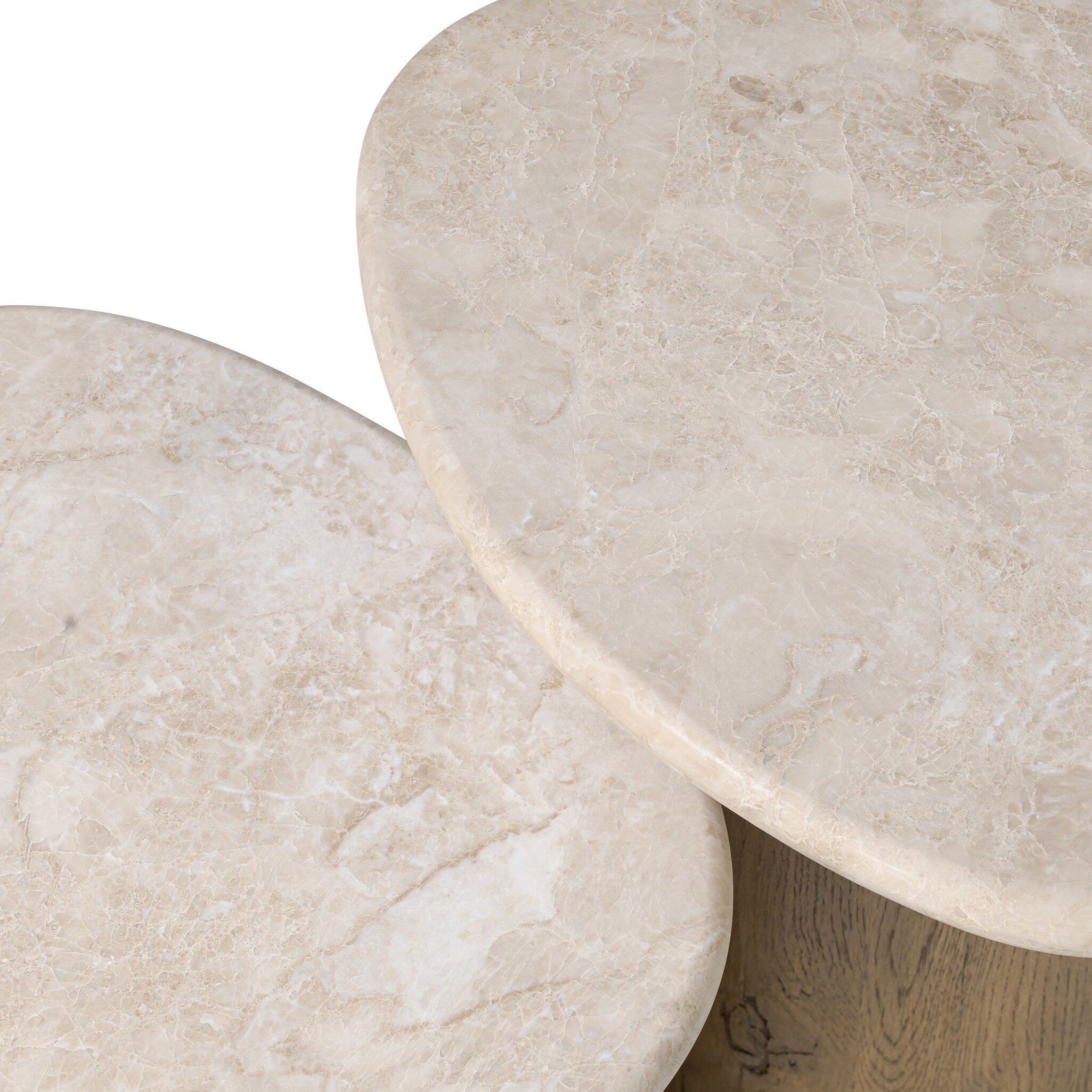 Four Hands Kovo Nesting End Tables — Cappuccino Marble-Rubbed Light Oak Veneer