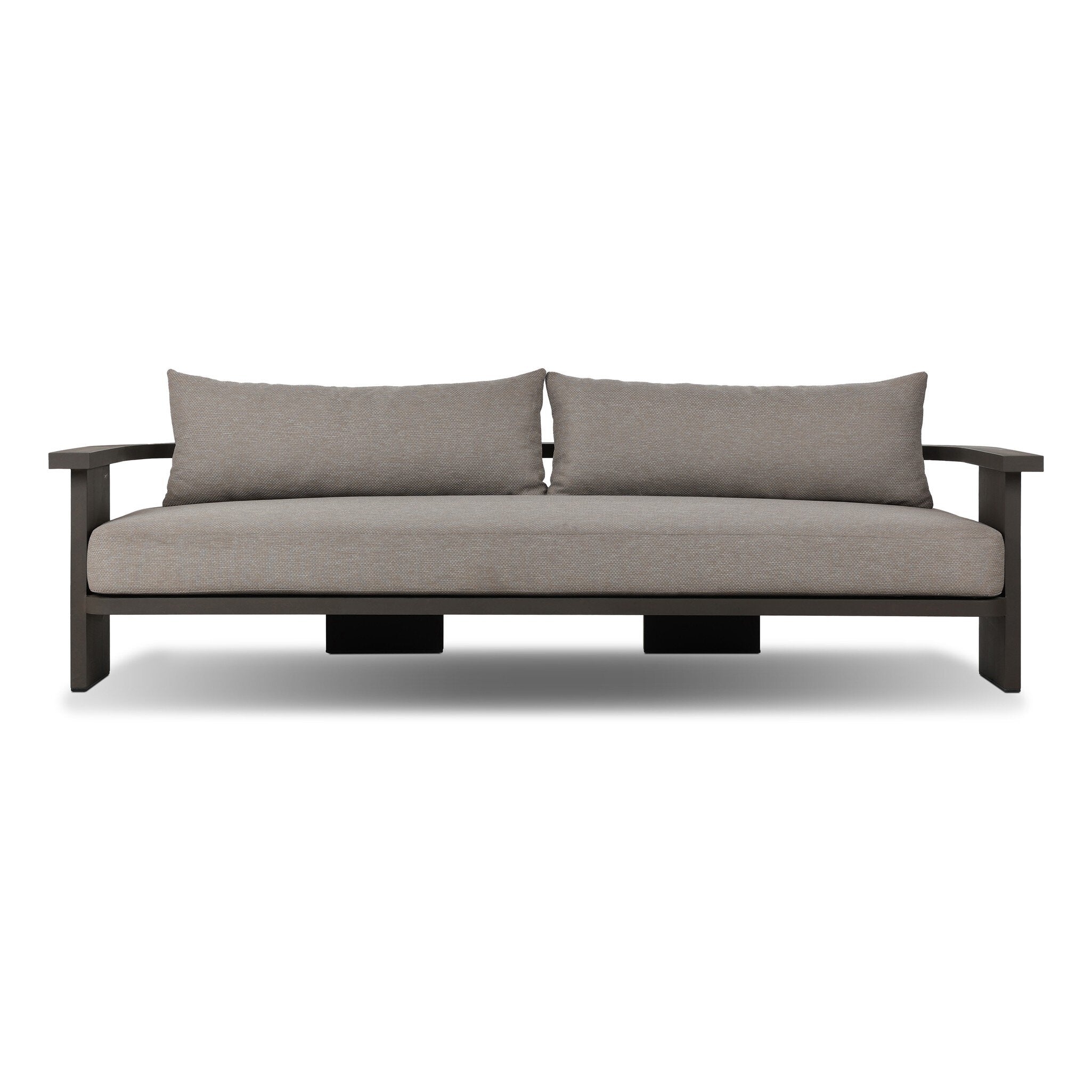 Four Hands Tahana Outdoor Metal Sofa-96" — Casa Grey-Bronze