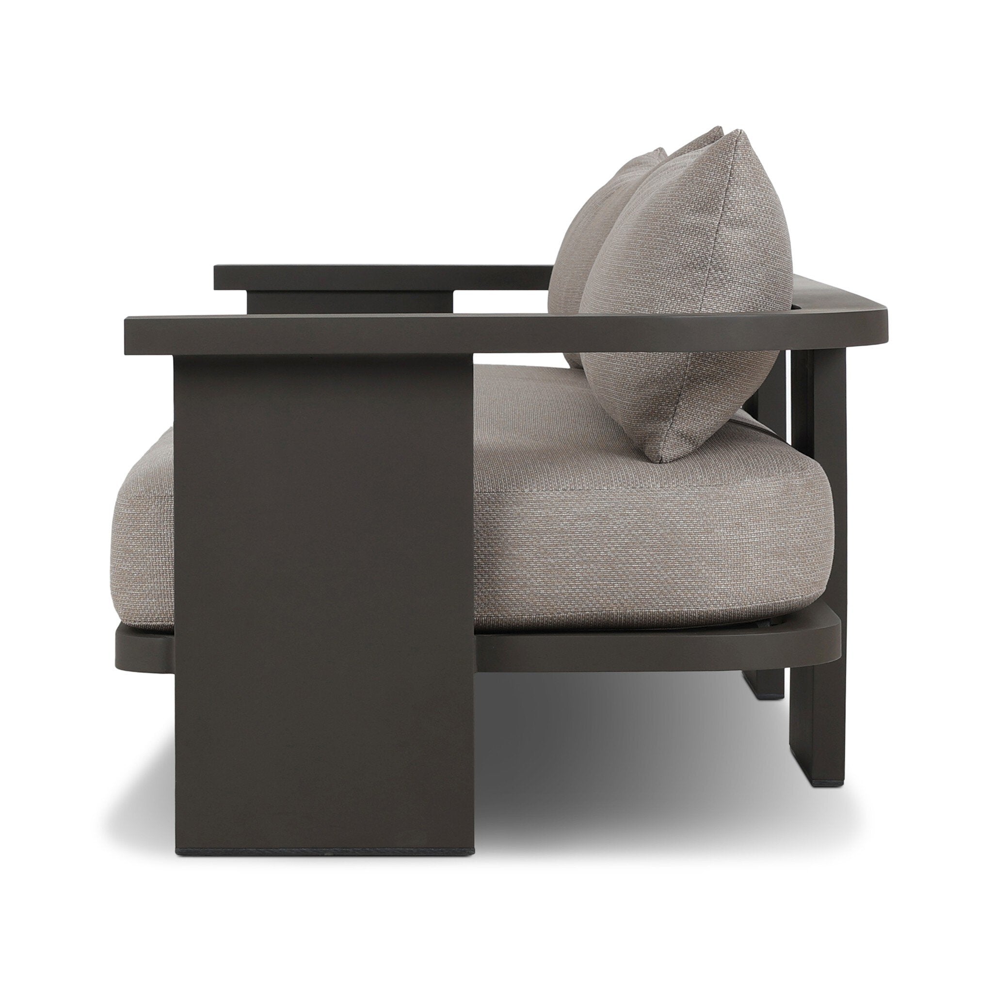 Four Hands Tahana Outdoor Metal Sofa-96" — Casa Grey-Bronze