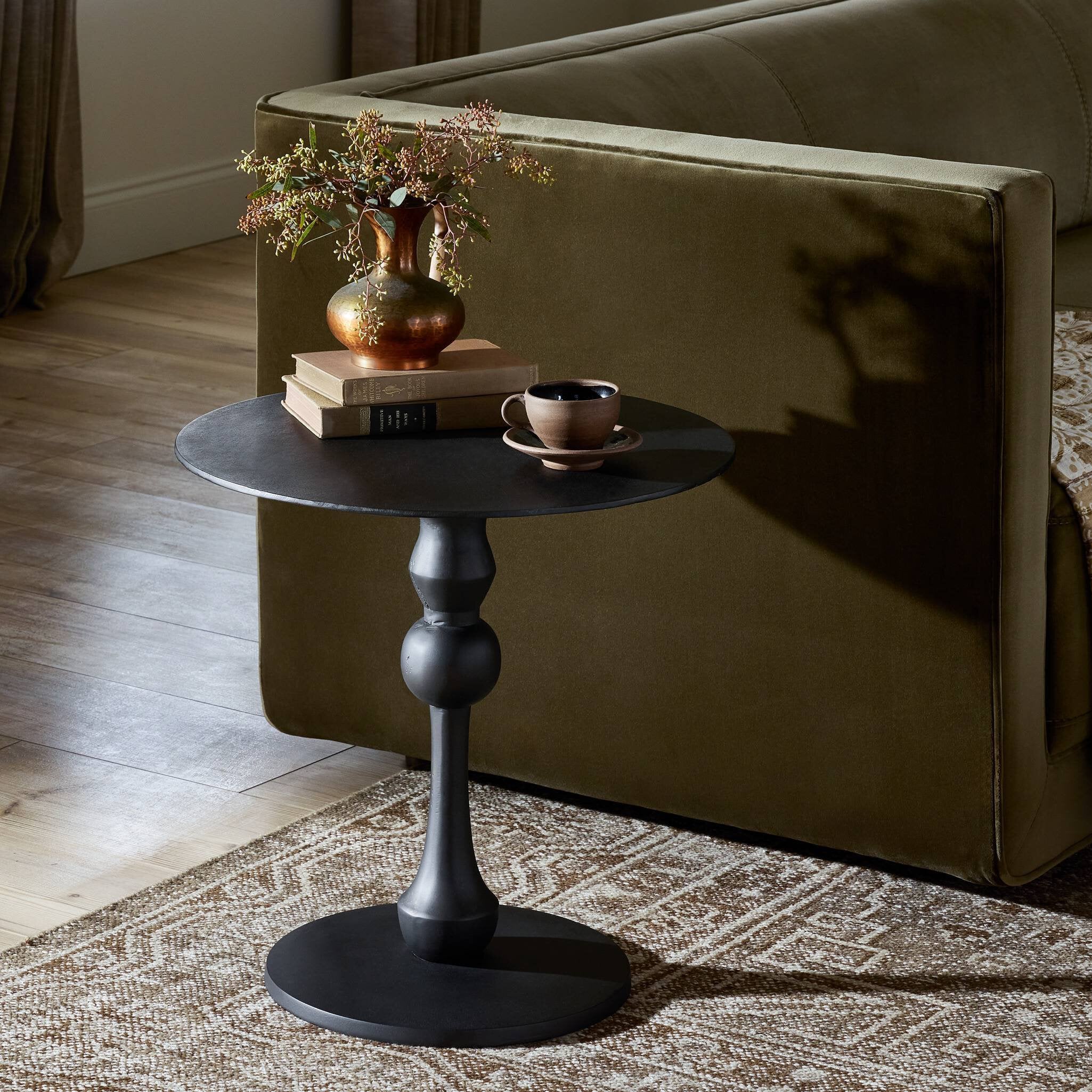Four Hands Daffin End Table — Black Antique