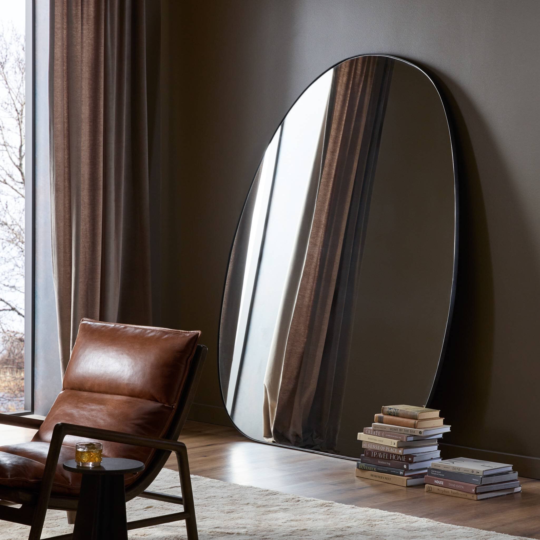 Four Hands Contour Mirror — Gunmetal-Mirror