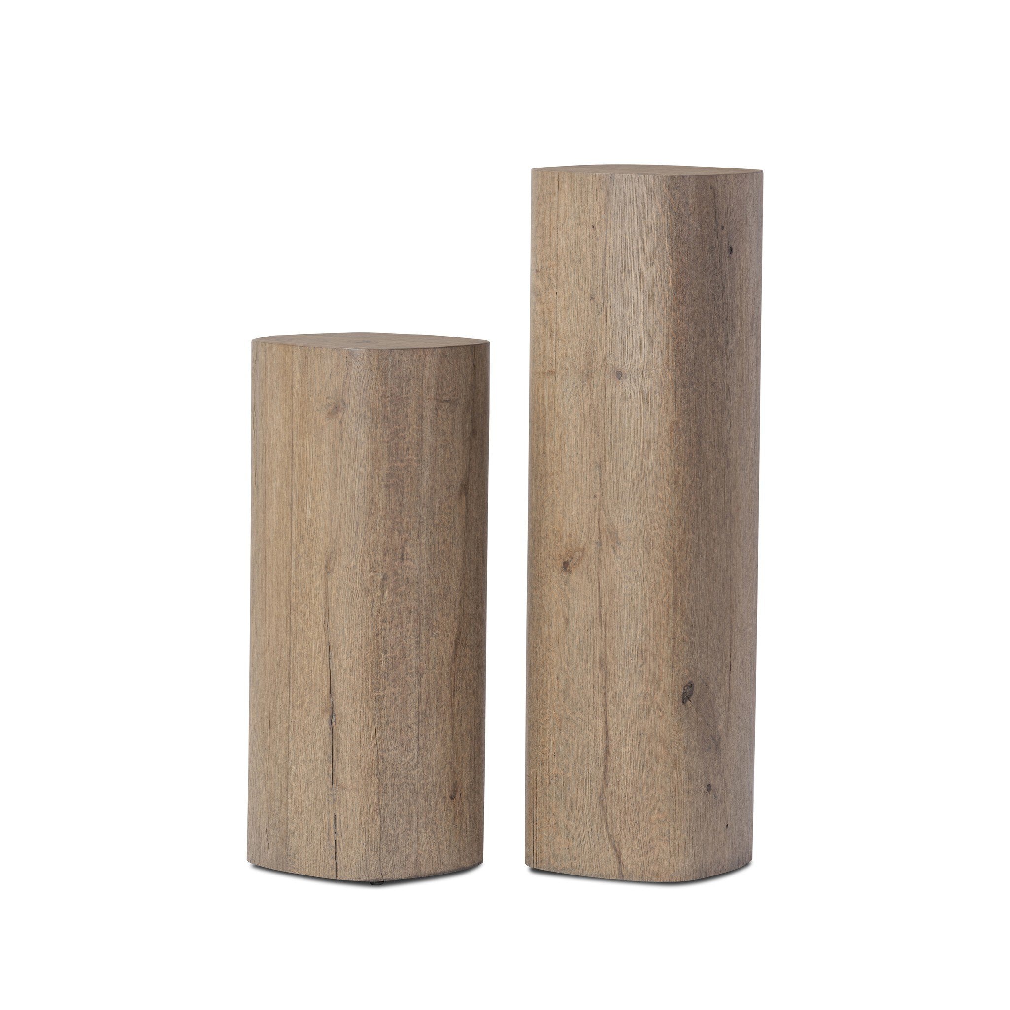 Four Hands Tycho Pedestal — Brown Oak Veneer