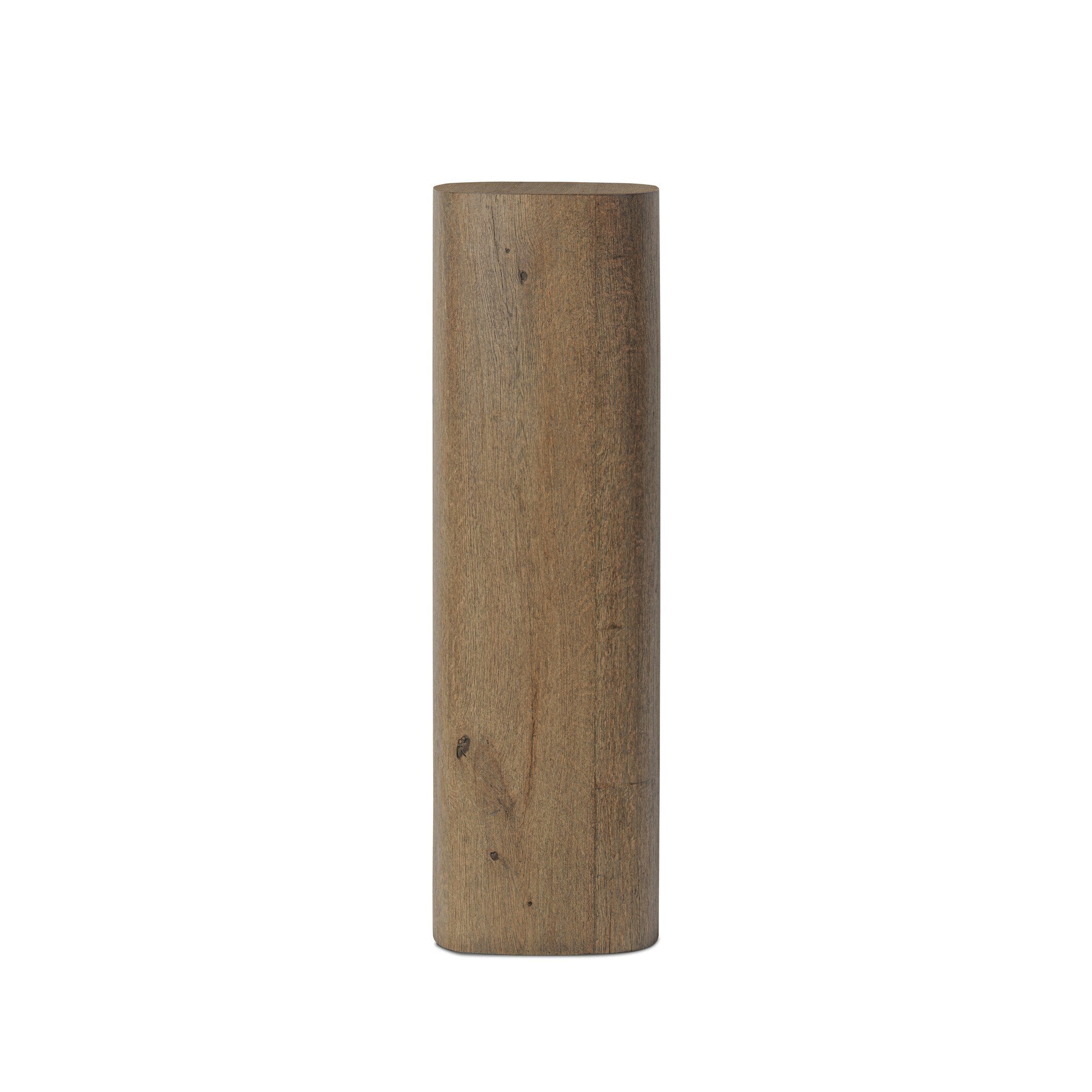 Four Hands Tycho Pedestal — Brown Oak Veneer