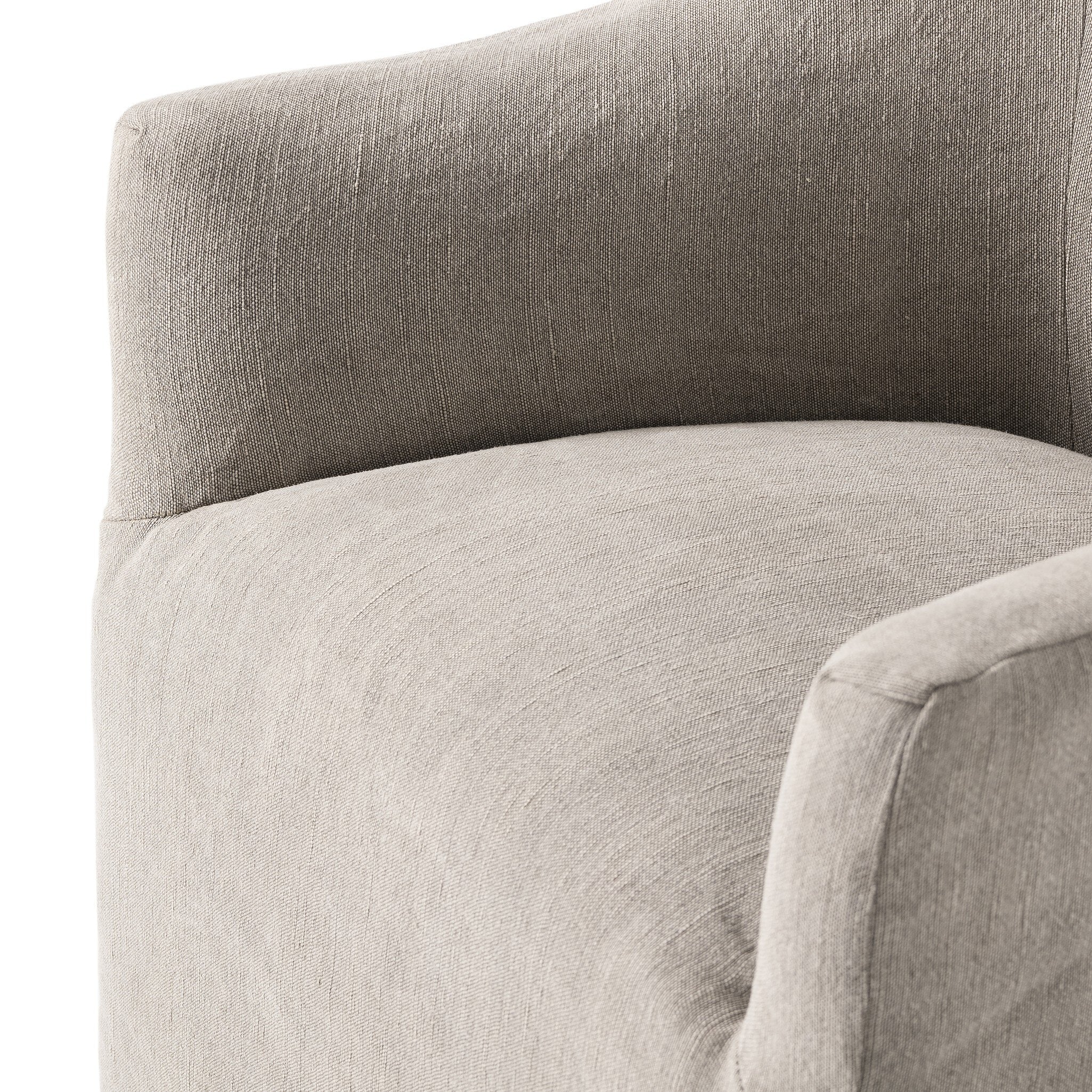 Four Hands Cove Dining Chair With Casters — Heather Twill Stone