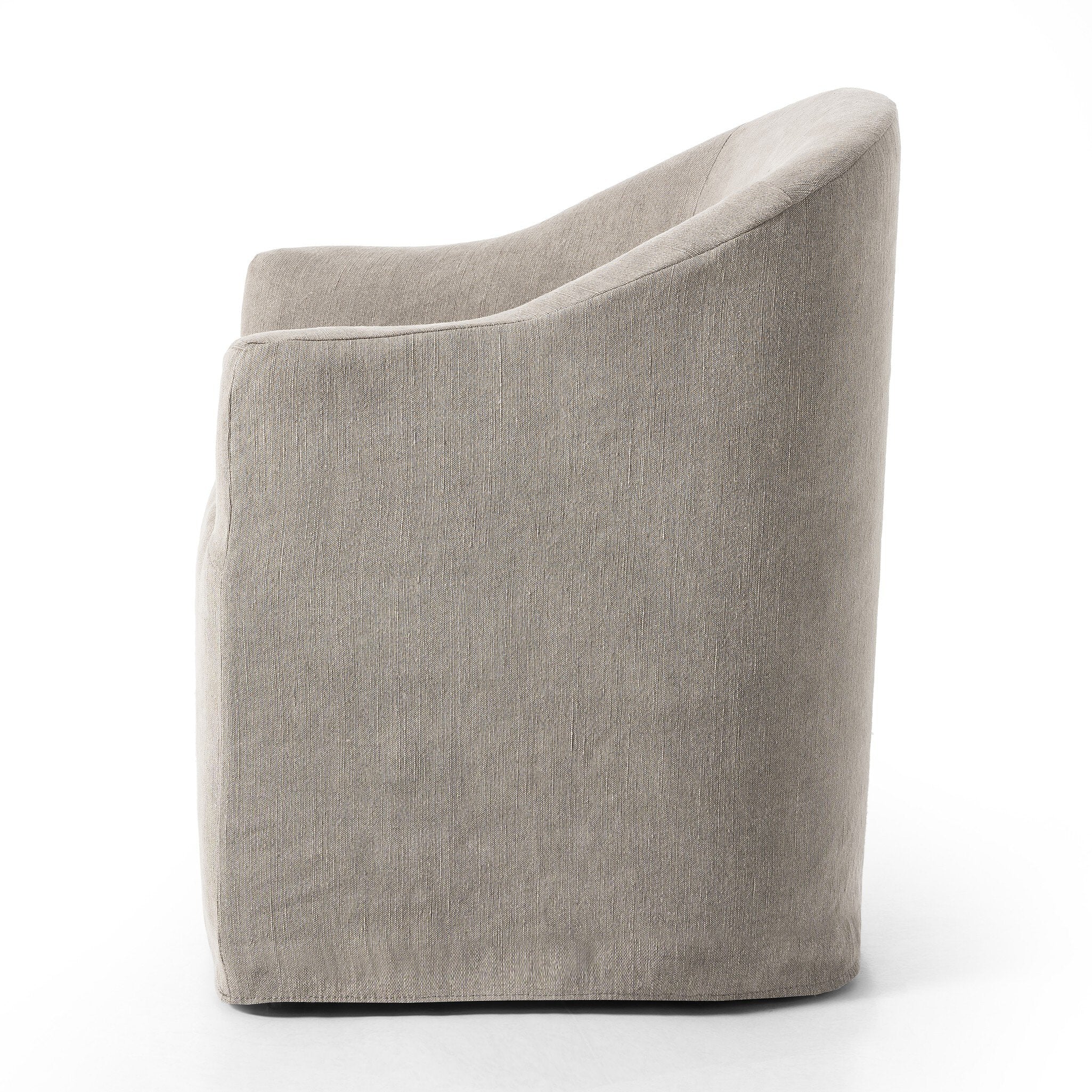 Four Hands Cove Dining Chair With Casters — Heather Twill Stone