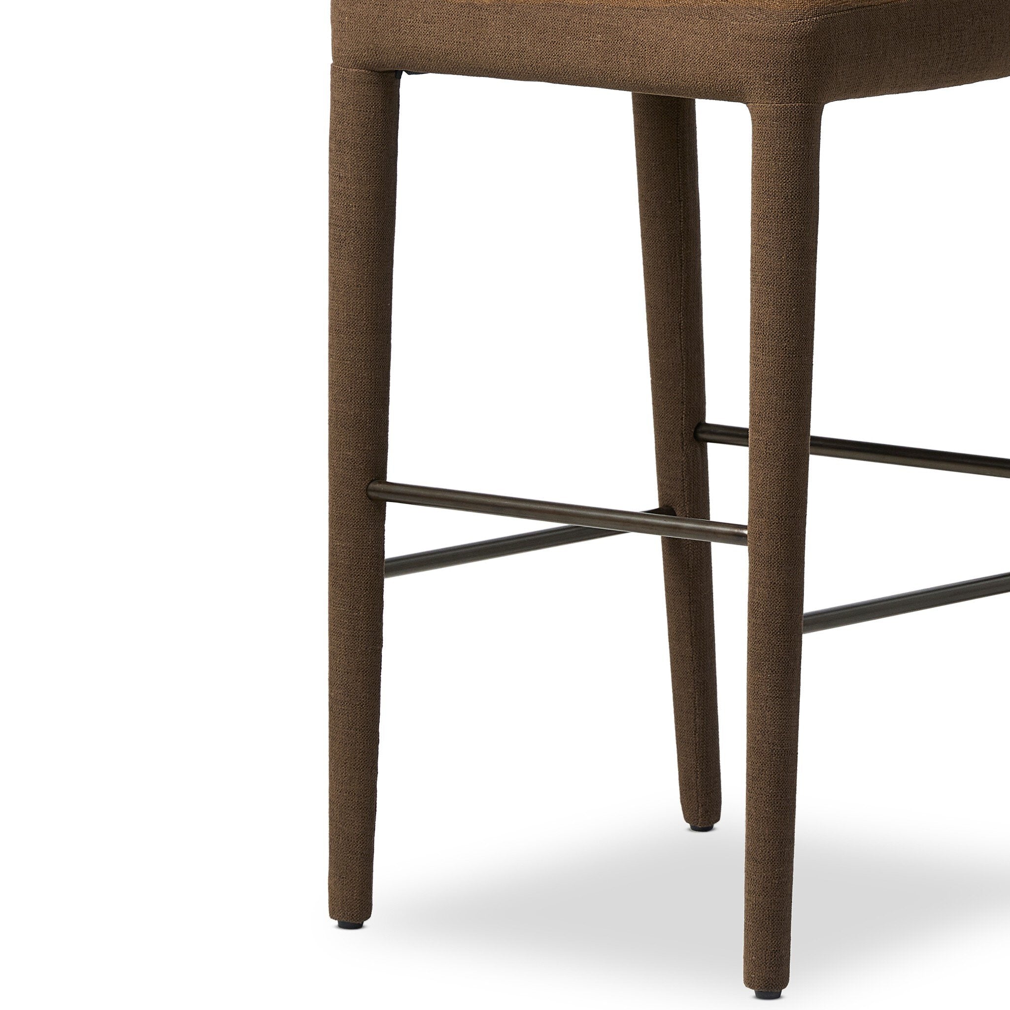 Four Hands Beverly Bar + Counter Stool — Crypton Nomad Mushroom-Gris Gunmetal Iron-Counter
