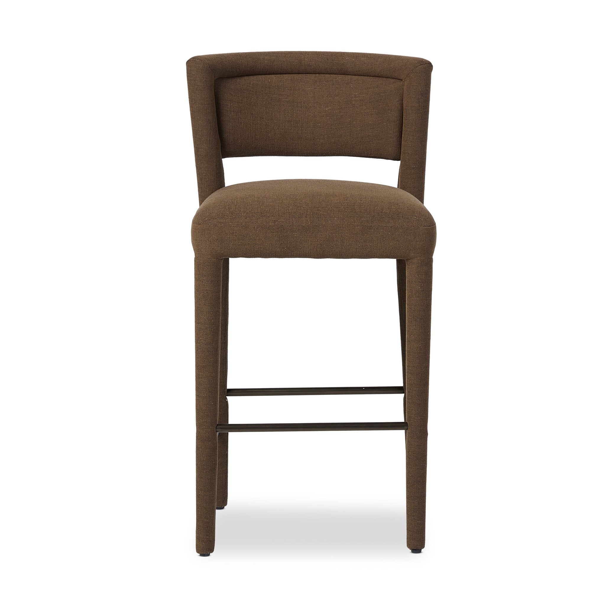 Four Hands Beverly Bar + Counter Stool — Crypton Nomad Mushroom-Gris Gunmetal Iron-Counter