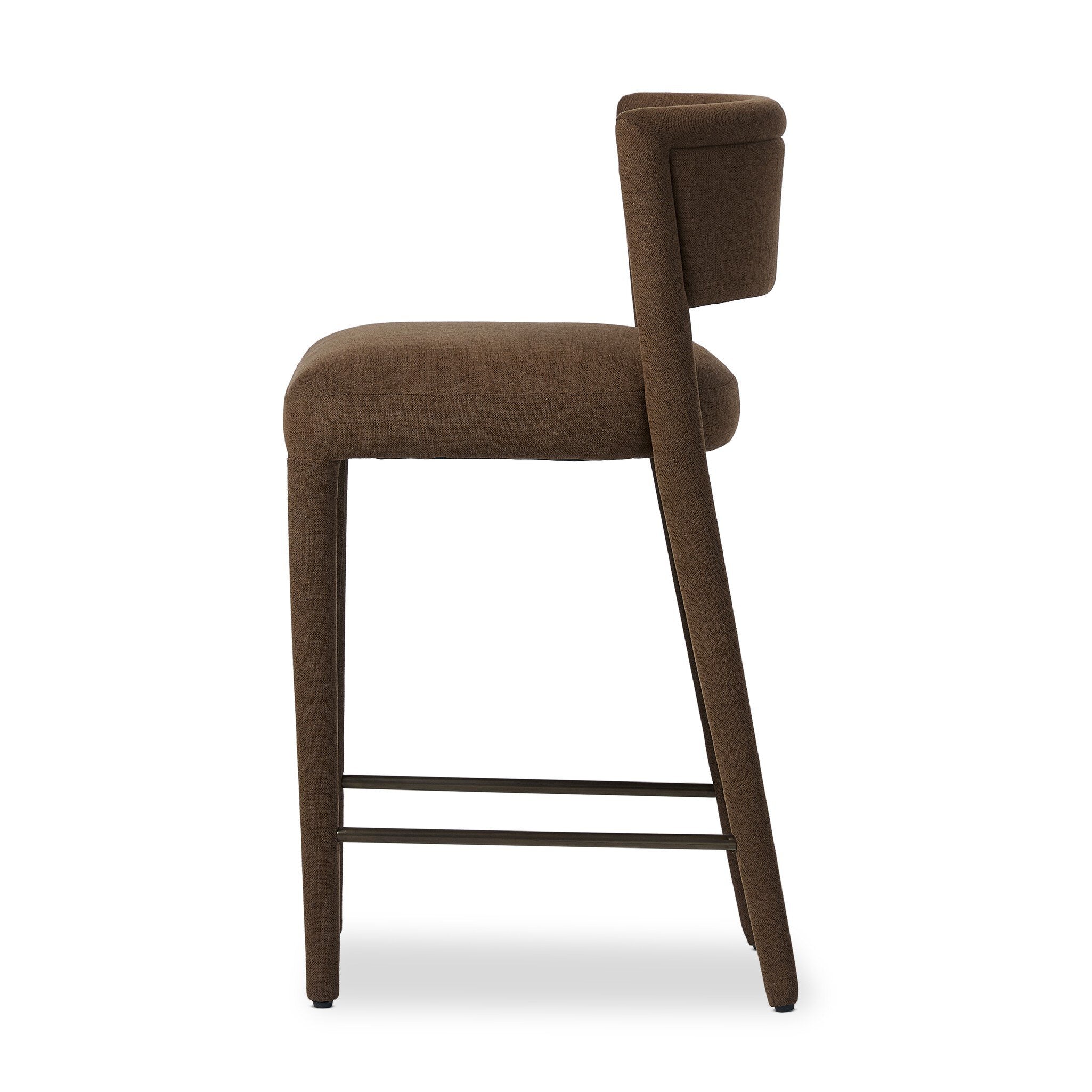 Four Hands Beverly Bar + Counter Stool — Crypton Nomad Mushroom-Gris Gunmetal Iron-Counter