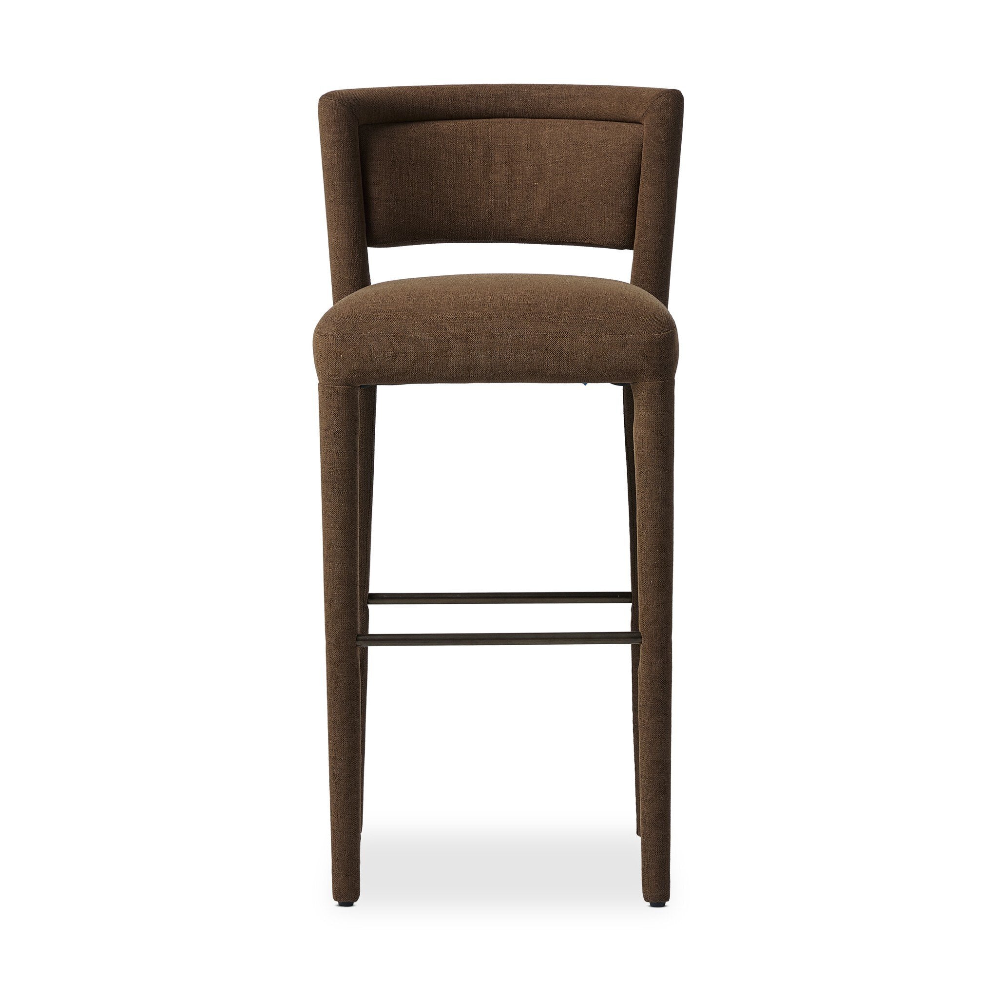 Four Hands Beverly Bar + Counter Stool — Crypton Nomad Mushroom-Gris Gunmetal Iron-Bar